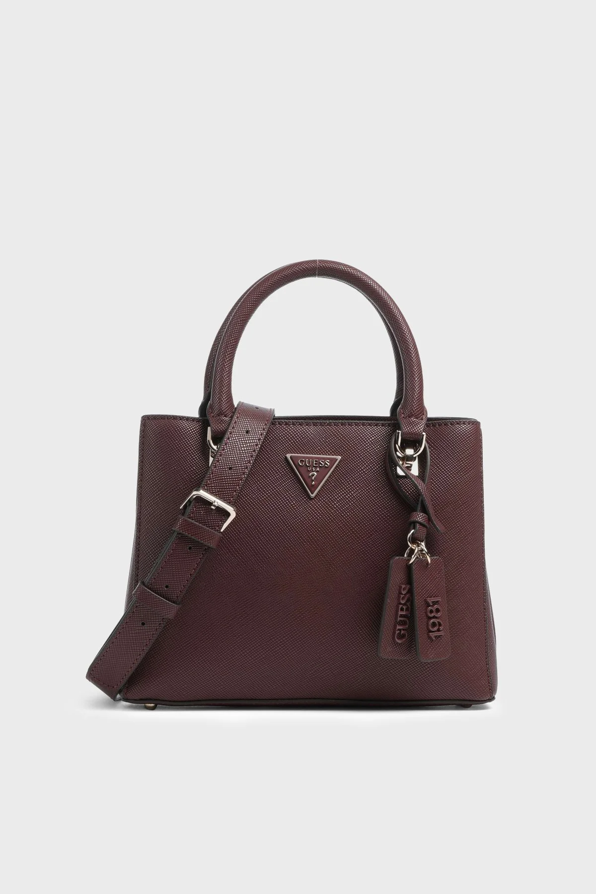 Guess Noelle Logolu Çıkarılabilir Askılı HWZG9672050 Kadın Çanta HWZG96 72050 BUR Bordo - 1