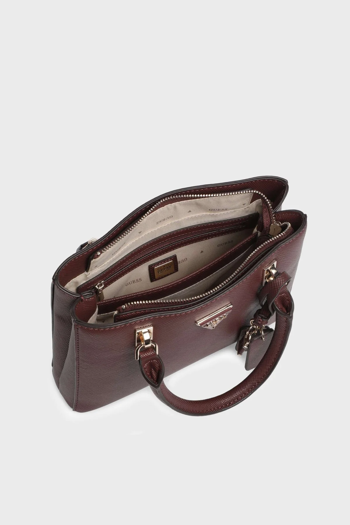 Guess Noelle Logolu Çıkarılabilir Askılı HWZG9672050 Kadın Çanta HWZG96 72050 BUR Bordo - 6