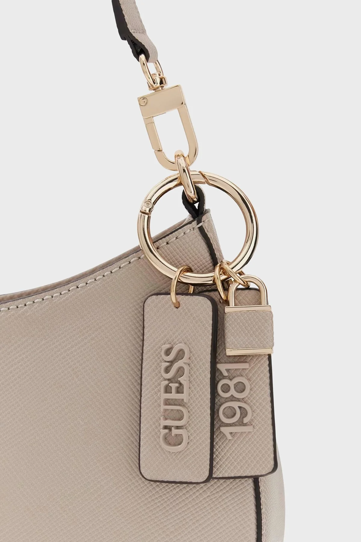 Guess Noelle Logolu Çıkarılabilir Askılı HWZG9672730 Kadın Çanta HWZG96 72730 TAU Bej - 5