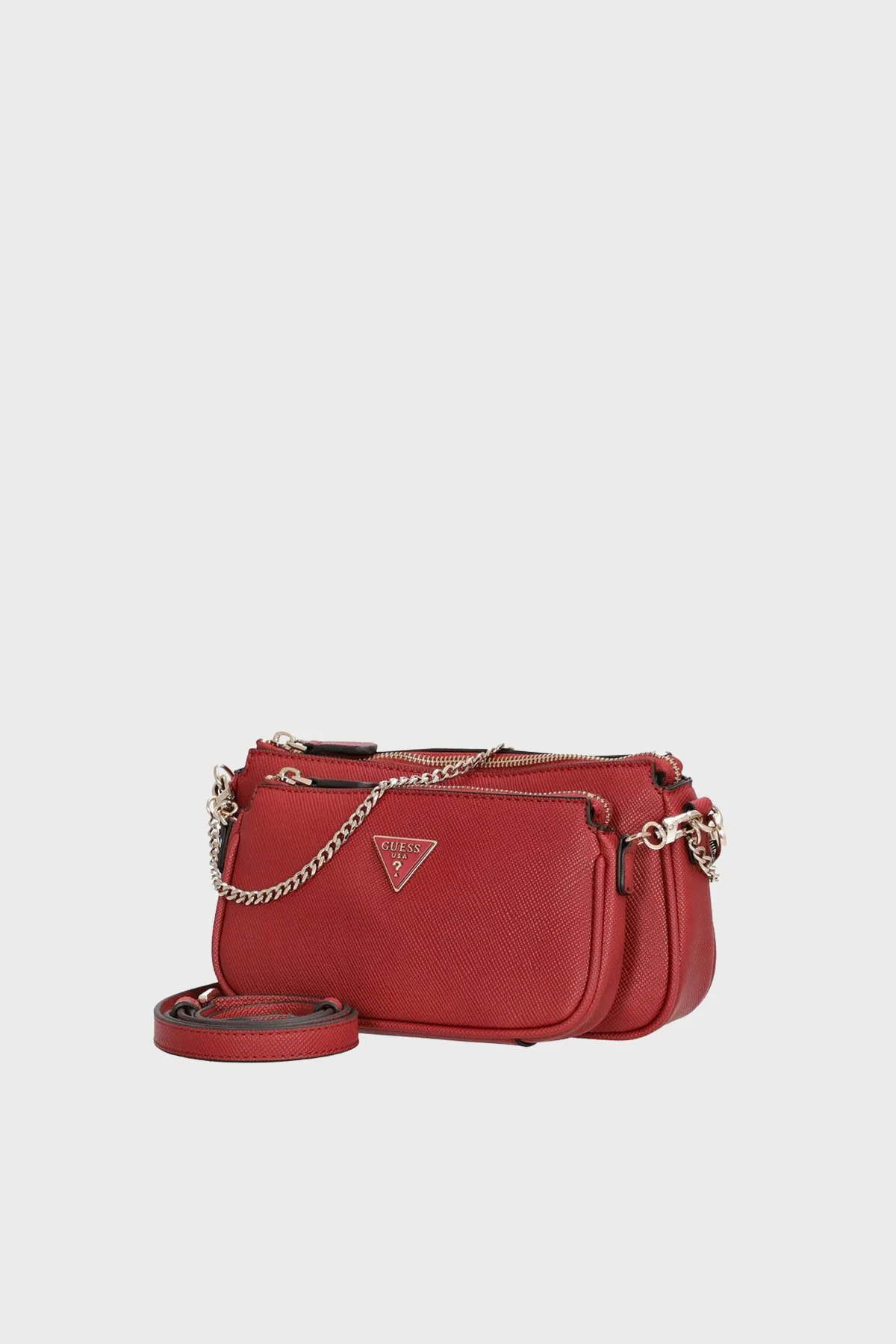 Guess Noelle Logolu Çıkarılabilir Askılı Zincir Detaylı HWZG9672710 Bayan Çanta HWZG96 72710 GAR KİREMİT - 3