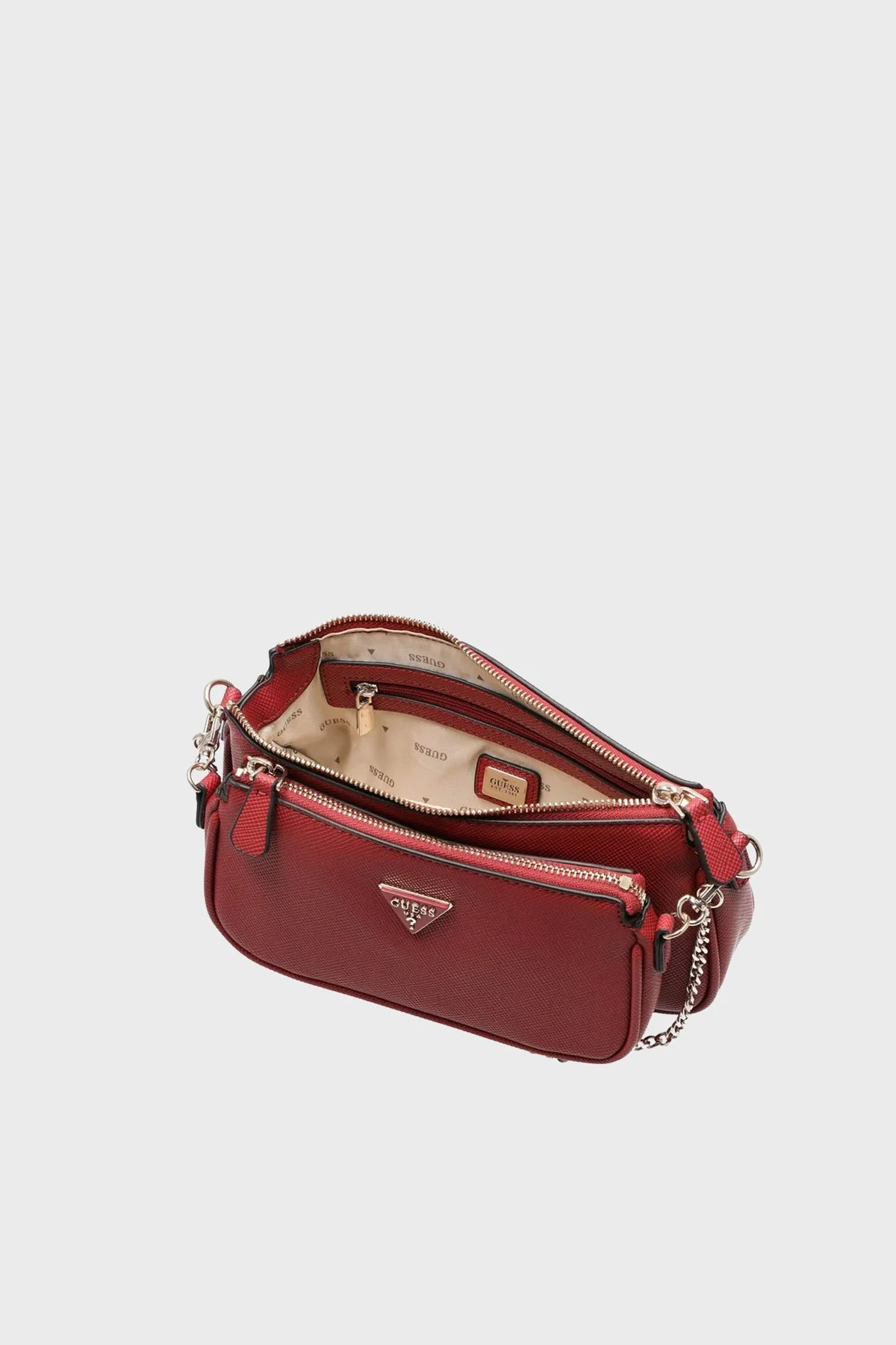 Guess Noelle Logolu Çıkarılabilir Askılı Zincir Detaylı HWZG9672710 Bayan Çanta HWZG96 72710 GAR KİREMİT - 4