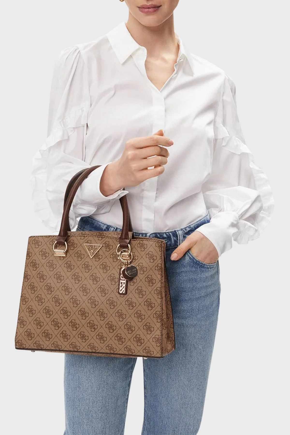 Guess Noelle Logolu Çıkarılabilir Omuz Askılı HWBG7879060LGW Bayan Çanta HWBG7879060 LGW KAHVE - 2