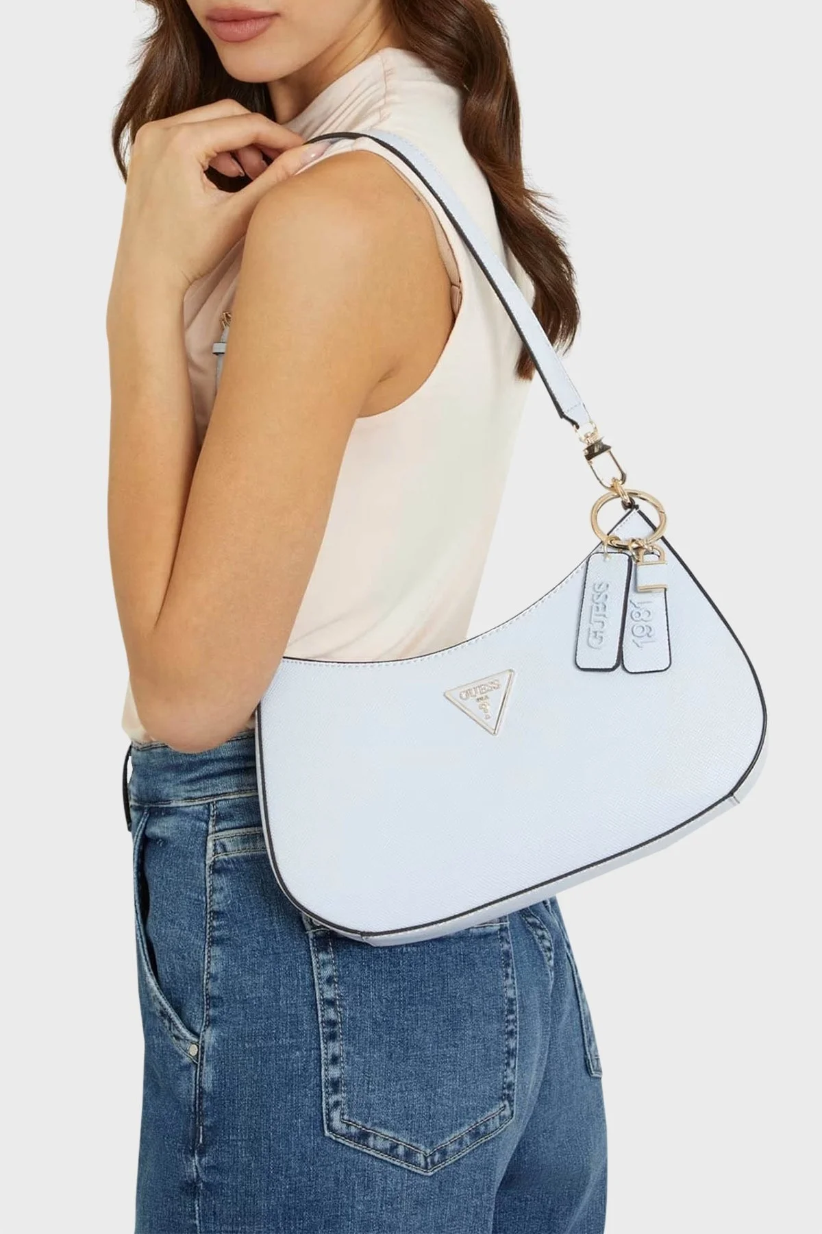 Guess Noelle Logolu Çıkarılabilir ve Ayarlanabilir Omuz Askılı HWZG7879180 Bayan Çanta HWZG7879180 SKB MAVİ - 2