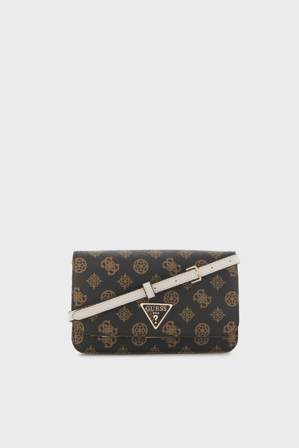 Guess Noelle Logolu Cüzdan Detaylı Çapraz Omuz Askılı Mini Bayan Çanta HWPT7879790 MLO SİYAH-KAHVE - 1