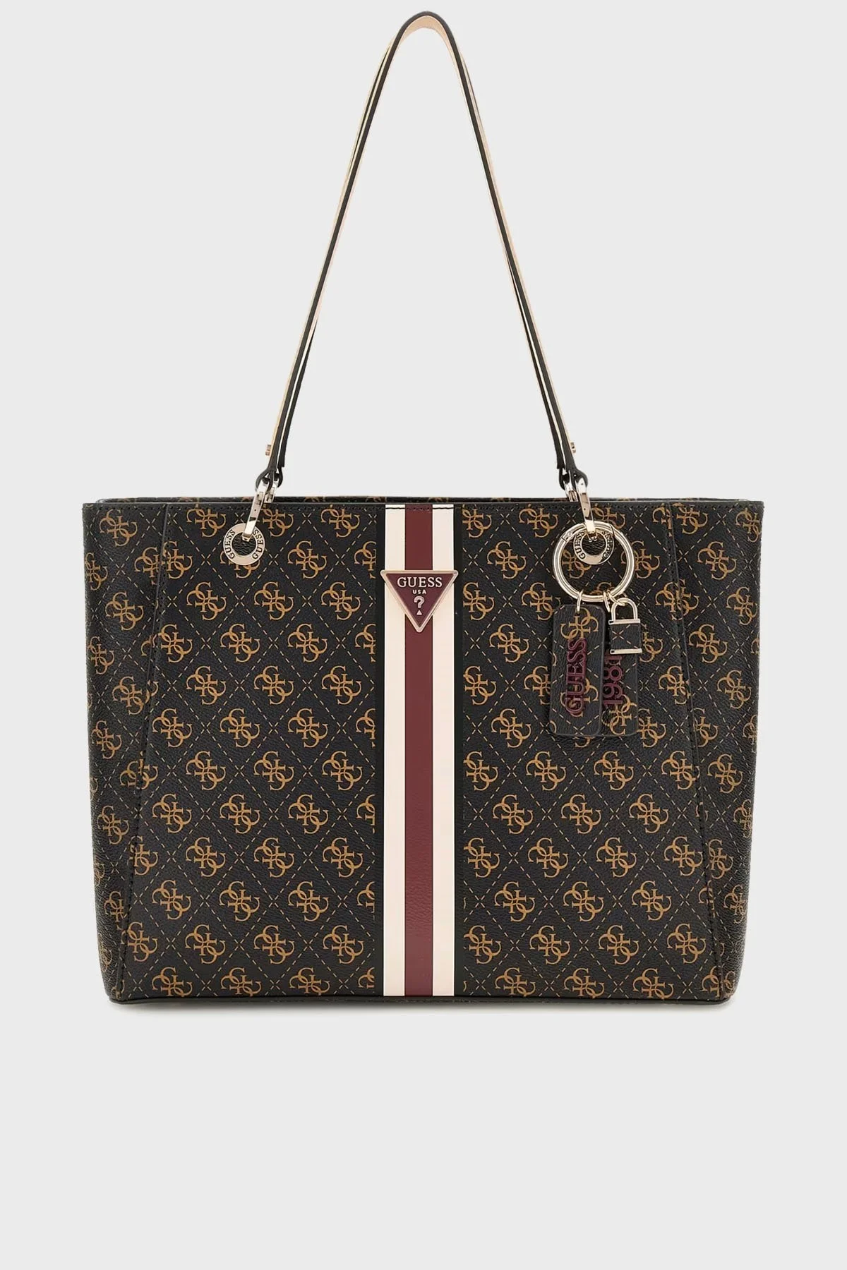 Guess Noelle Logolu Fermuarlı Büyük HWQS7879250 Bayan Çanta HWQS78 79250 BNL SİYAH - 1