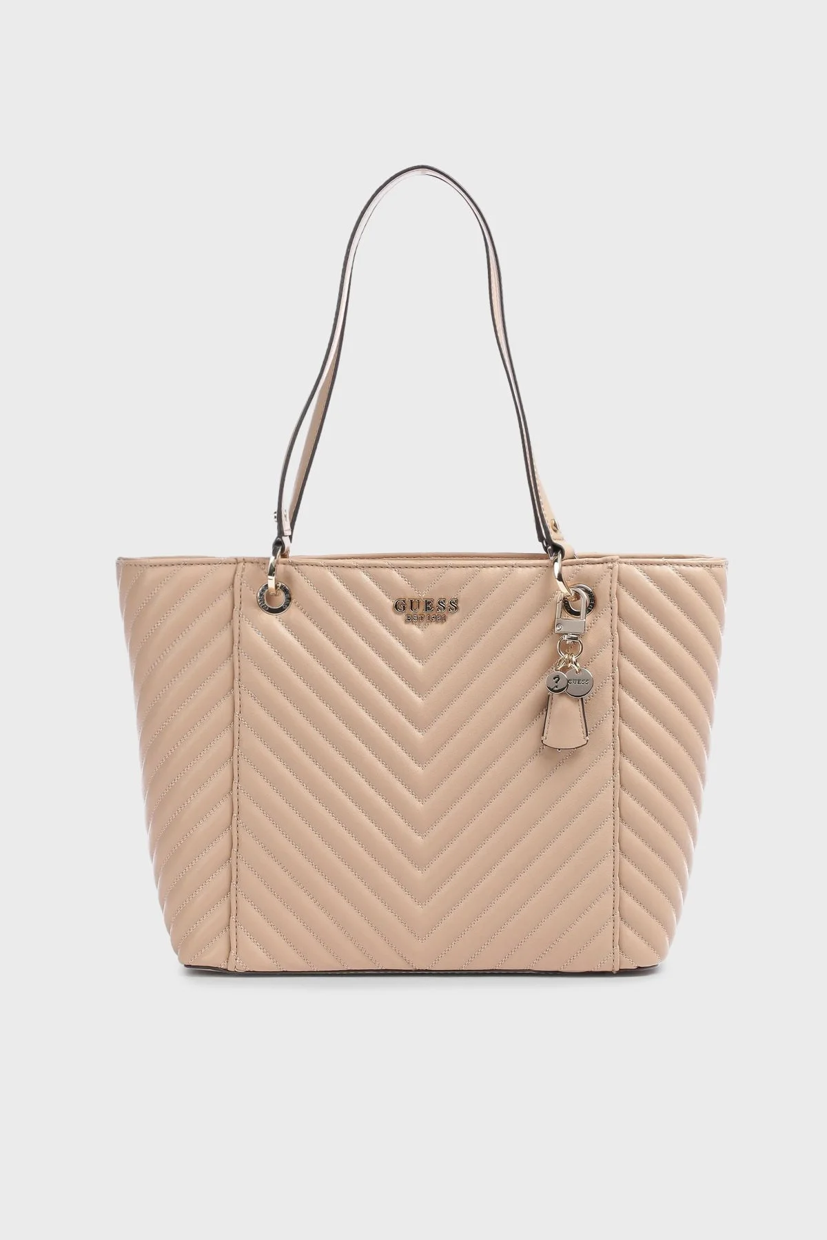 Guess Noelle Logolu Fermuarlı Omuz Bayan Çanta HWQG7879230 BEI BEJ - 1