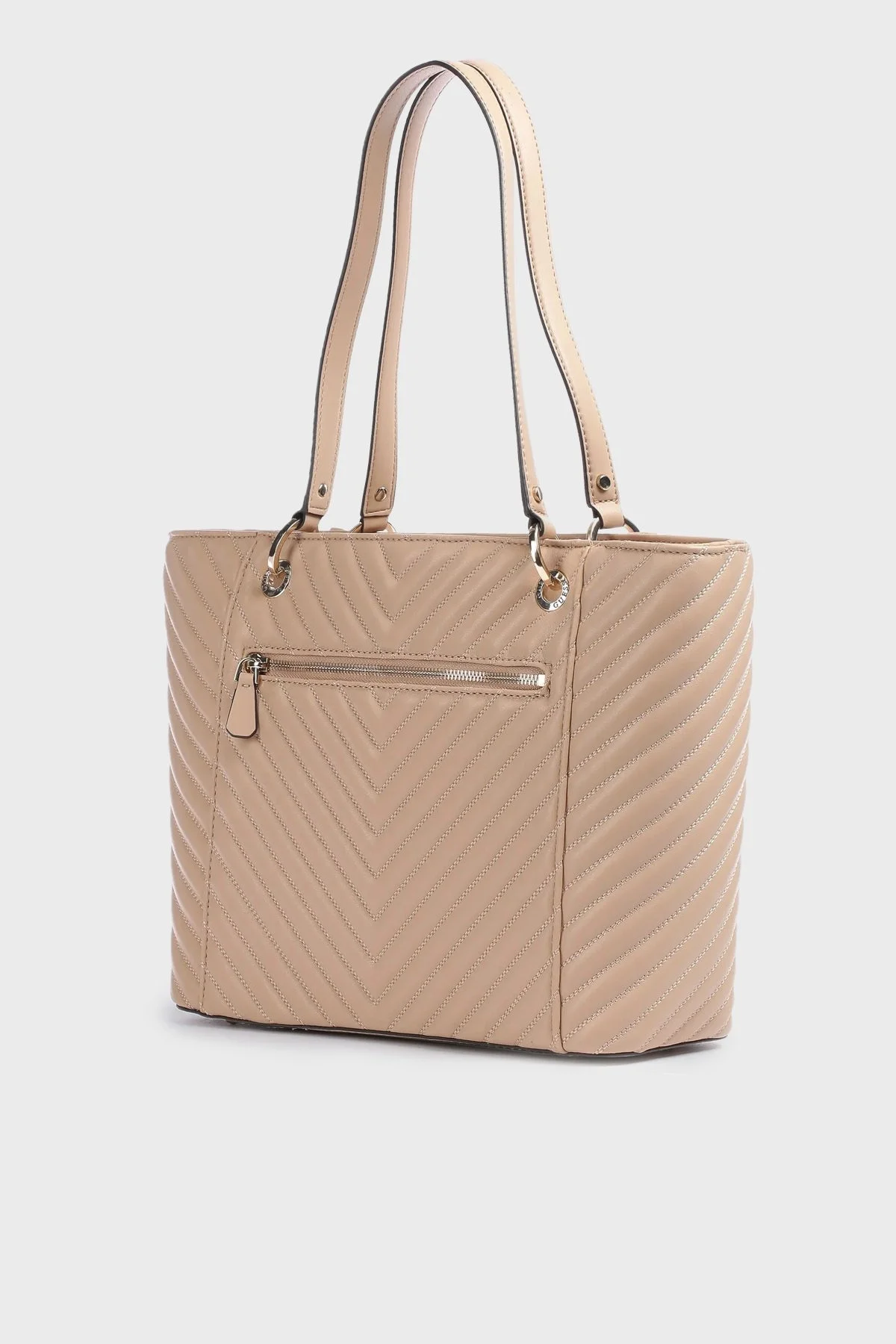 Guess Noelle Logolu Fermuarlı Omuz Bayan Çanta HWQG7879230 BEI BEJ - 2