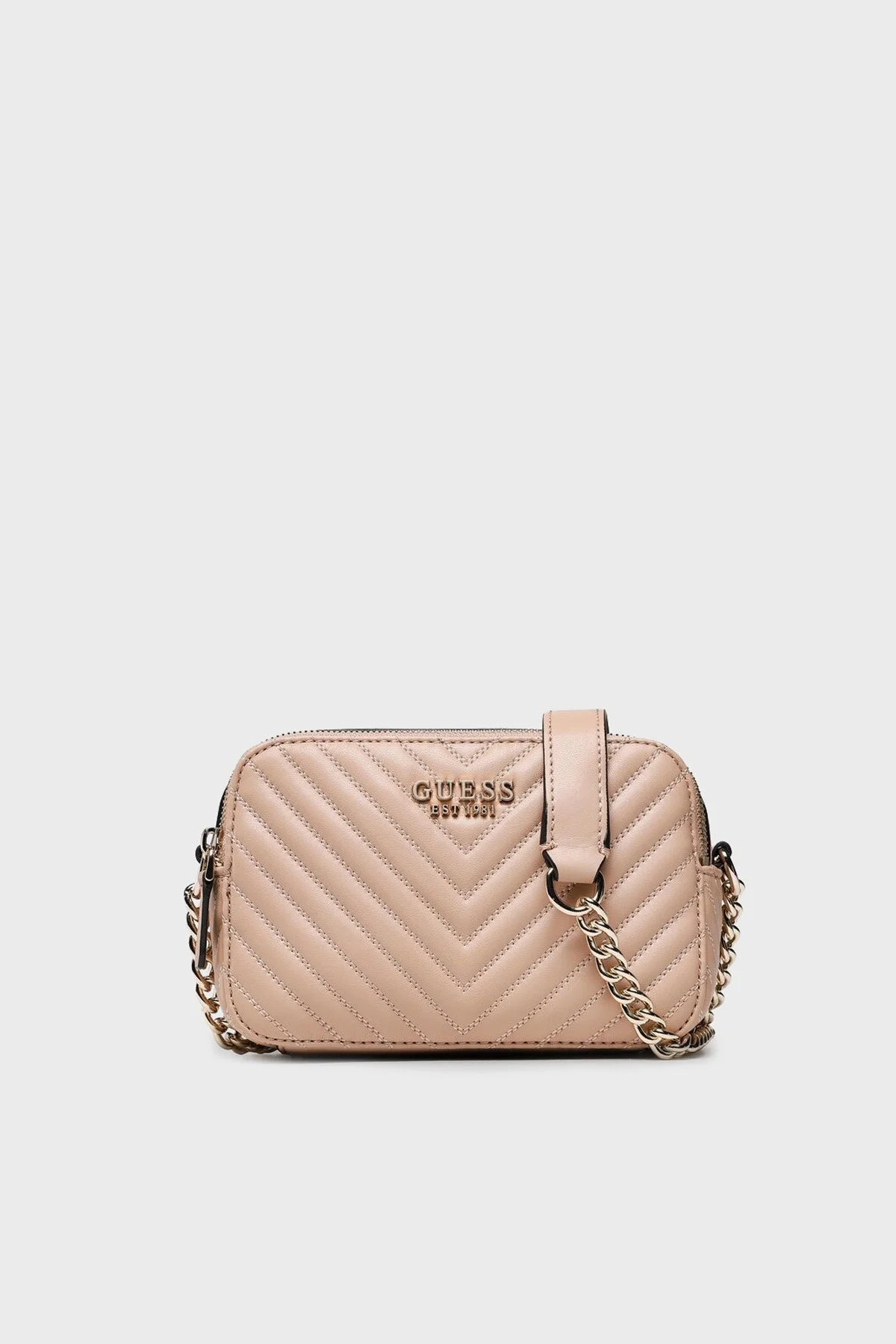 Guess Noelle Logolu Fermuarlı Zincir Askılı Bayan Çanta HWQG7879140 BEI BEJ - 1