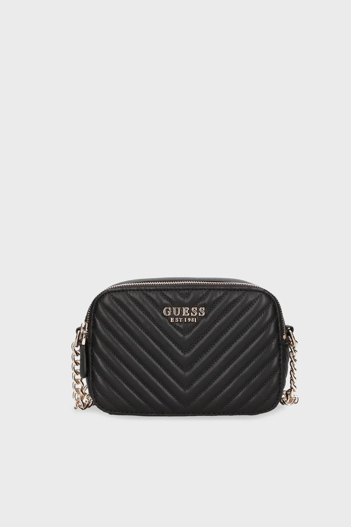 Guess Noelle Logolu Fermuarlı Zincir Askılı Bayan Çanta HWQG7879140 BLA SİYAH - 1