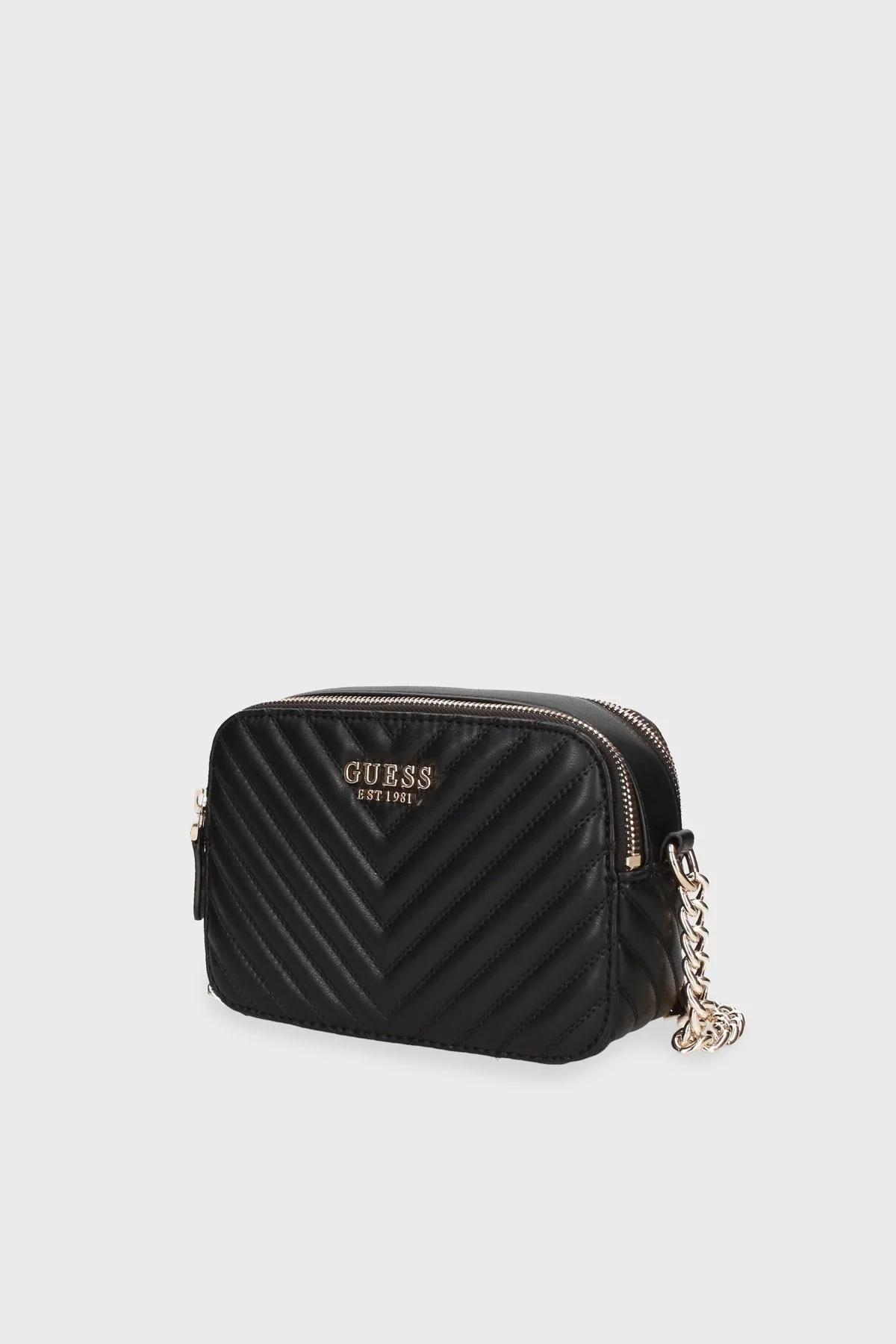 Guess Noelle Logolu Fermuarlı Zincir Askılı Bayan Çanta HWQG7879140 BLA SİYAH - 2