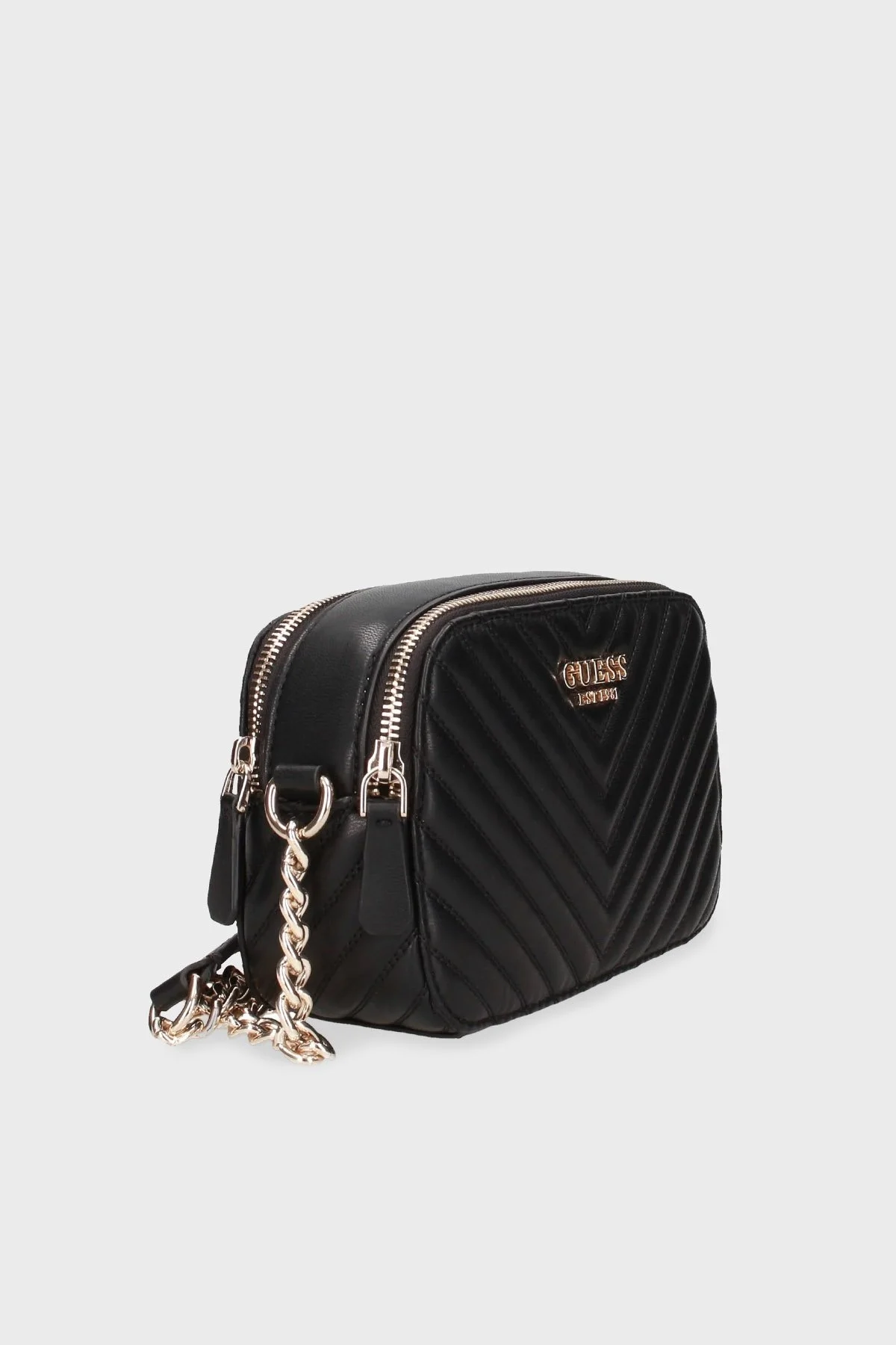 Guess Noelle Logolu Fermuarlı Zincir Askılı Bayan Çanta HWQG7879140 BLA SİYAH - 3