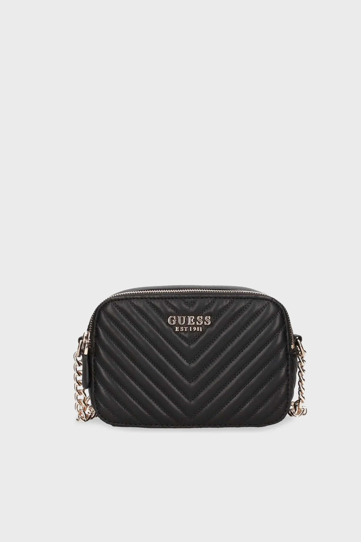 Guess Noelle Logolu Fermuarlı Zincir Askılı Bayan Çanta HWQG7879140 BLA SİYAH - 1