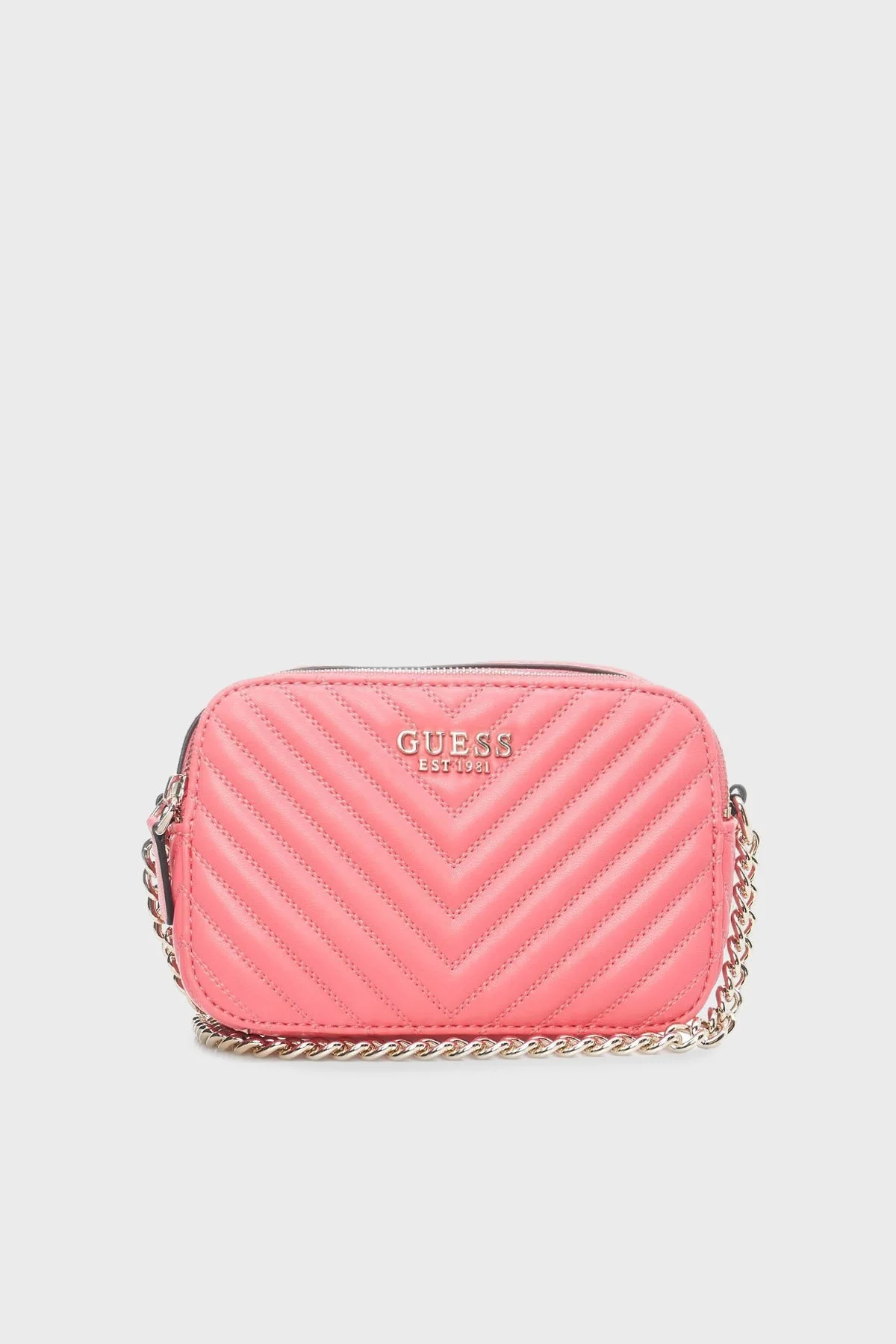 Guess Noelle Logolu Fermuarlı Zincir Askılı Bayan Çanta HWQG7879140 COR PEMBE - 1