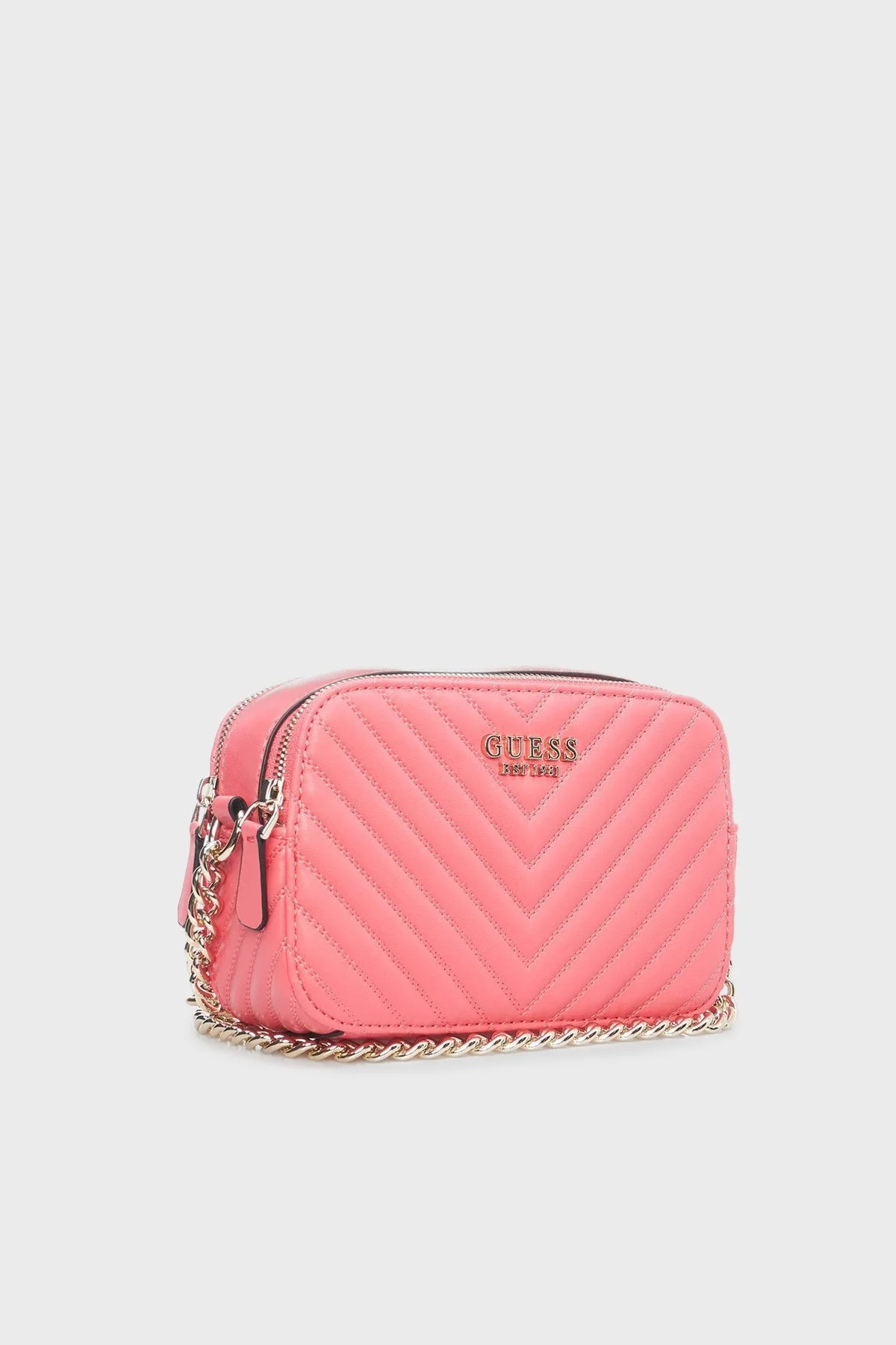 Guess Noelle Logolu Fermuarlı Zincir Askılı Bayan Çanta HWQG7879140 COR PEMBE - 3