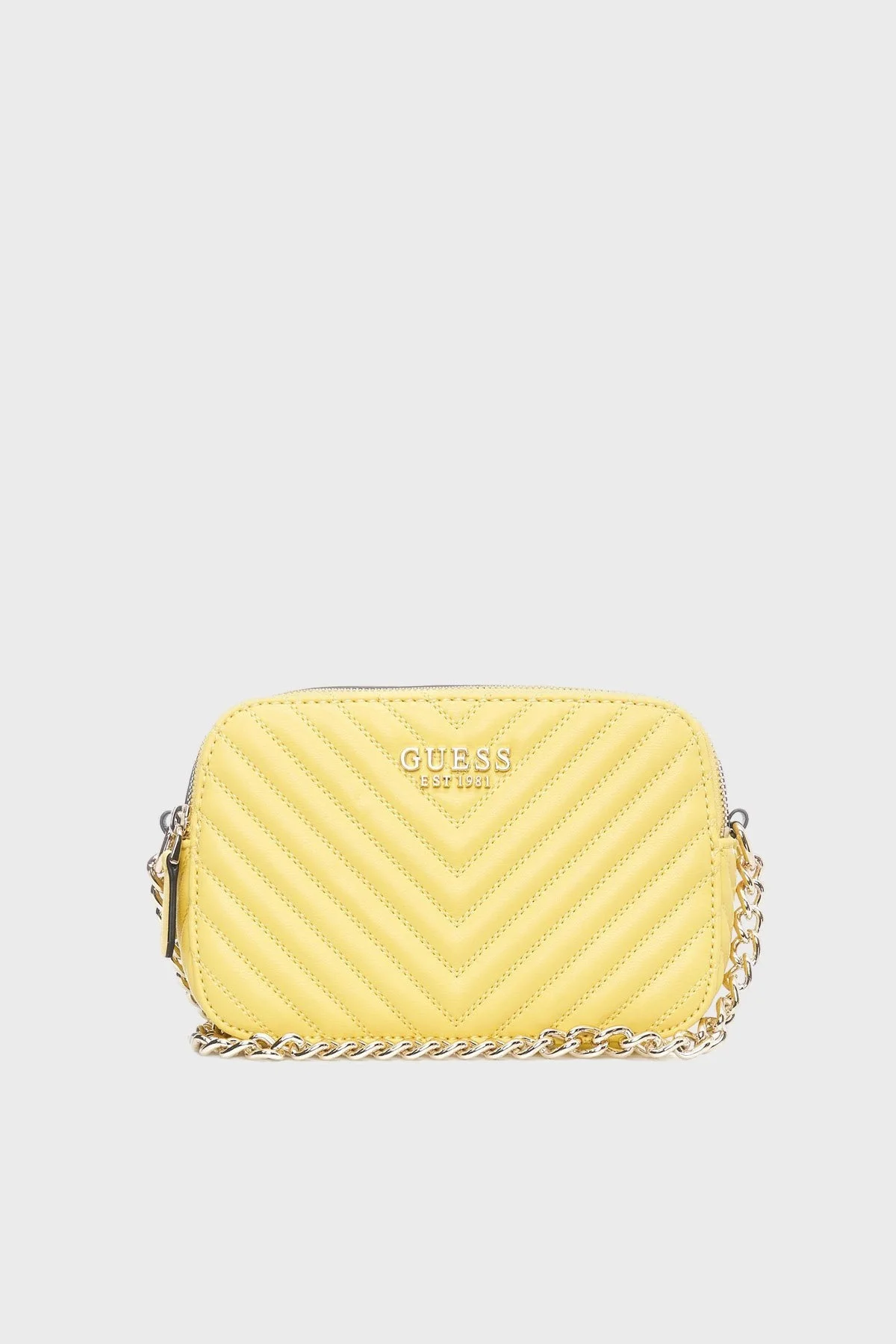 Guess Noelle Logolu Fermuarlı Zincir Askılı Bayan Çanta HWQG7879140 YEL SARI - 1