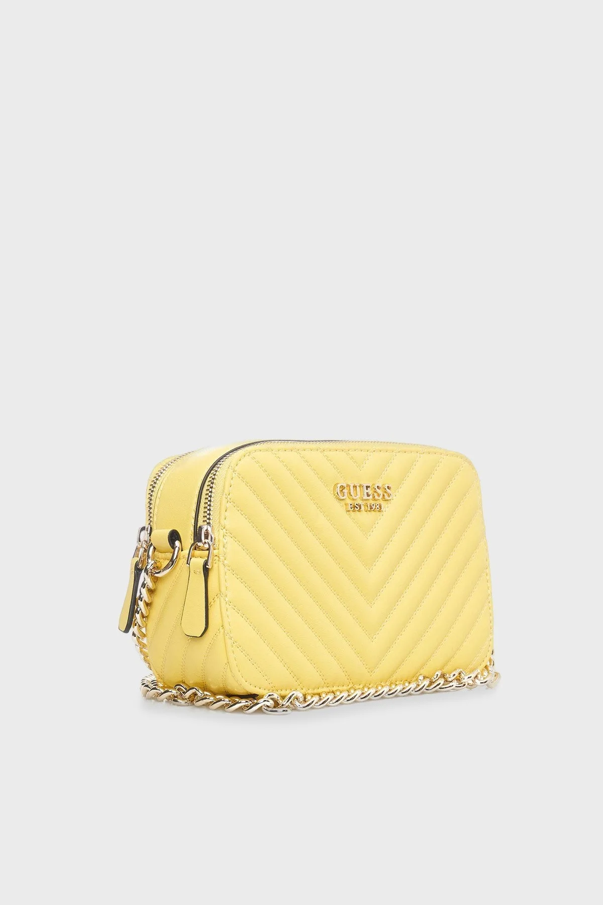 Guess Noelle Logolu Fermuarlı Zincir Askılı Bayan Çanta HWQG7879140 YEL SARI - 6