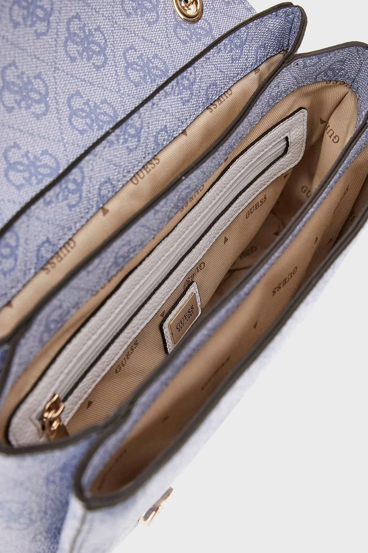 Guess Noelle Logolu Omuz HWBG7879210 Bayan Çanta HWBG78 79210 LUL AÇIK MAVİ - 6