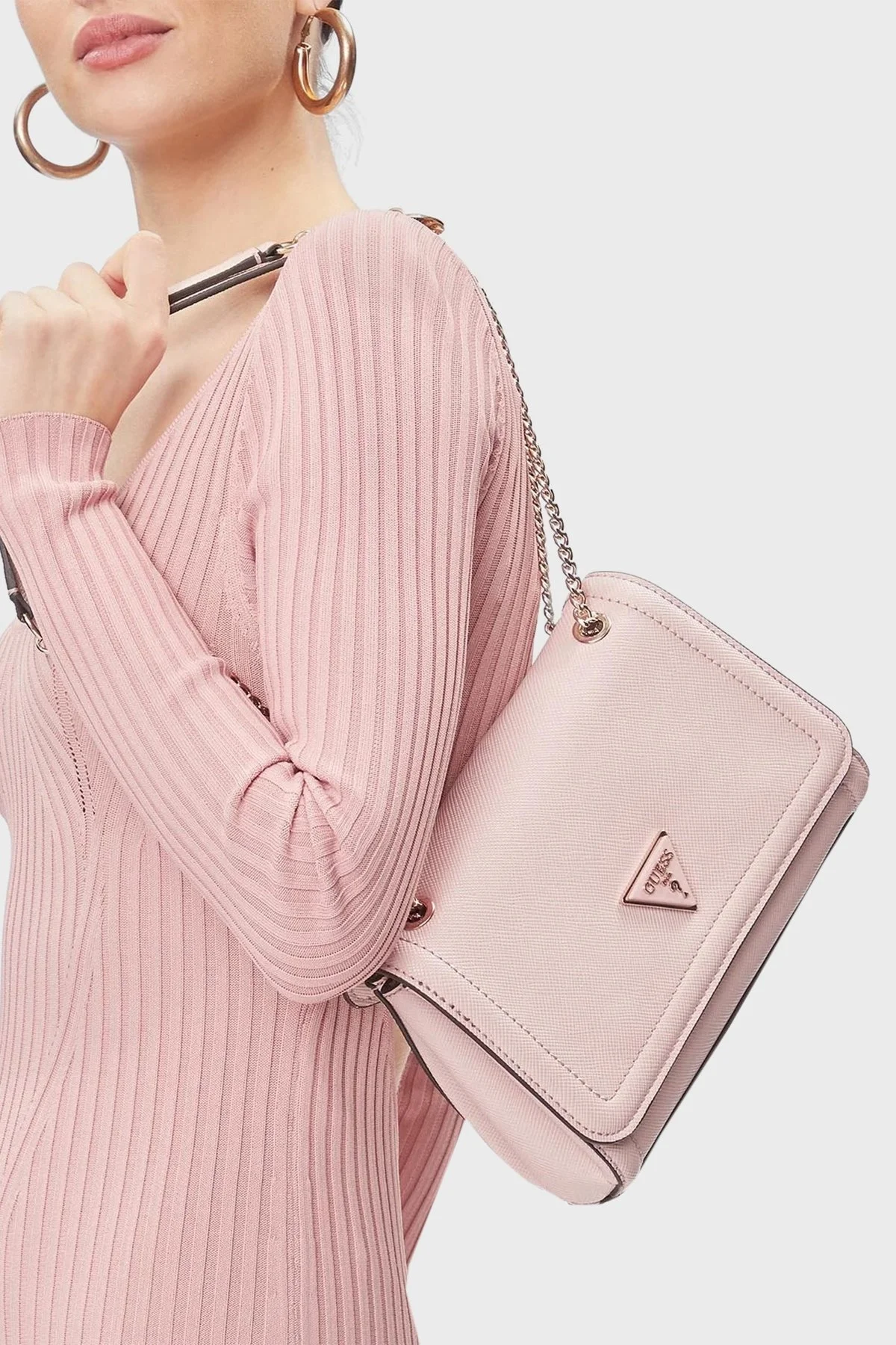 Guess Noelle Logolu Zincir Askılı HWZG7879210 Bayan Çanta HWZG7879210 LTR PUDRA - 8