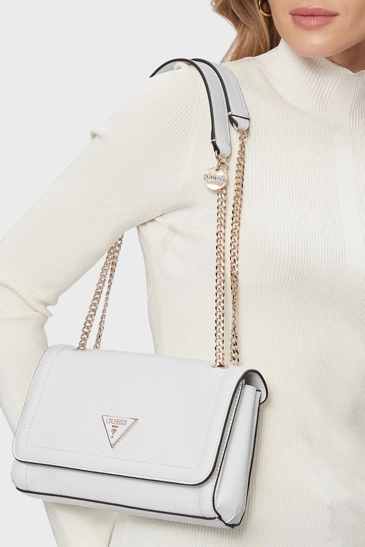 Guess Noelle Logolu Zincir Askılı HWZG7879210 Bayan Çanta HWZG7879210 WHI BEYAZ - 2