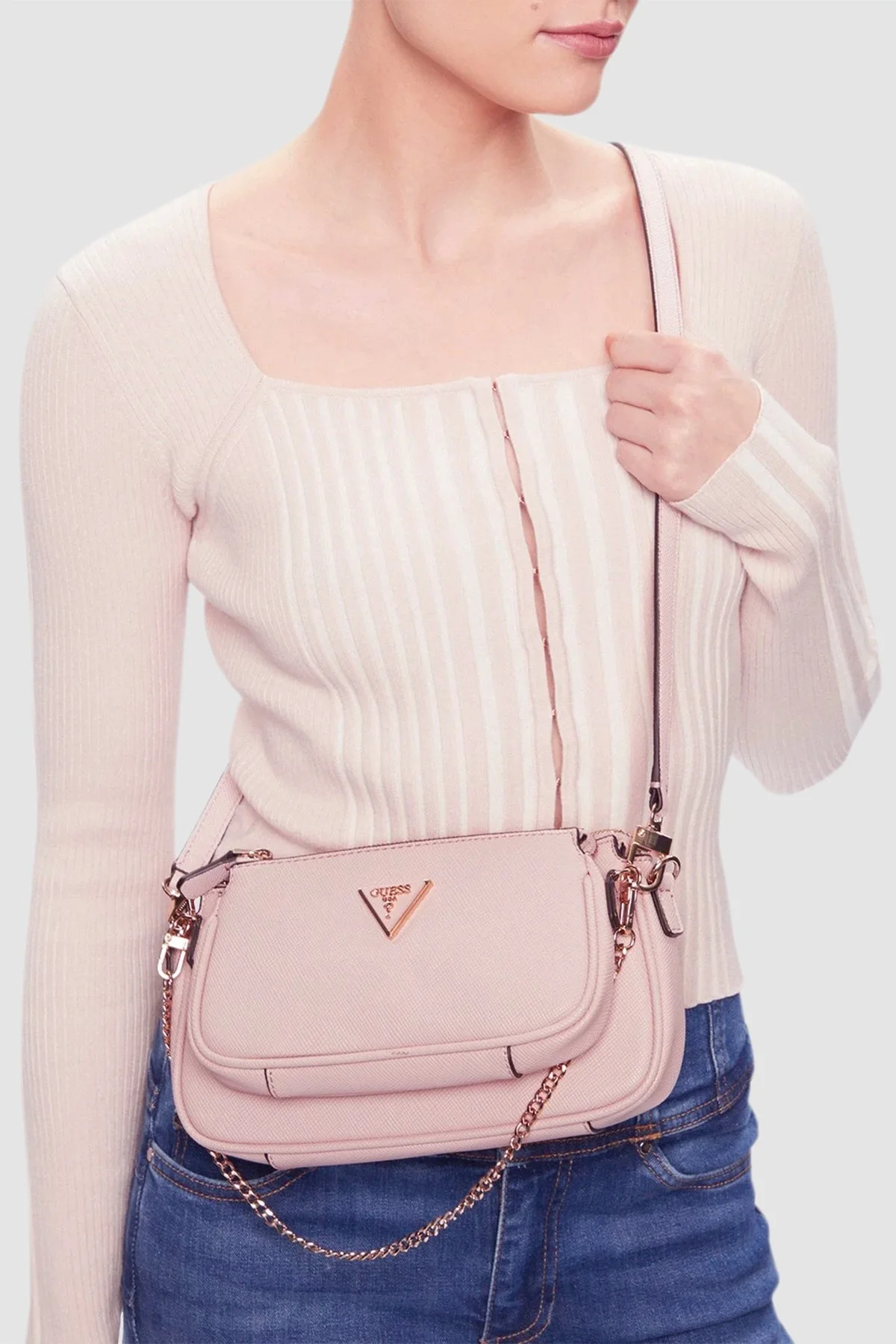 Guess Noelle Logolu Zincir Askılı HWZG7879710LTR Bayan Çanta HWZG7879710 LTR PUDRA - 2