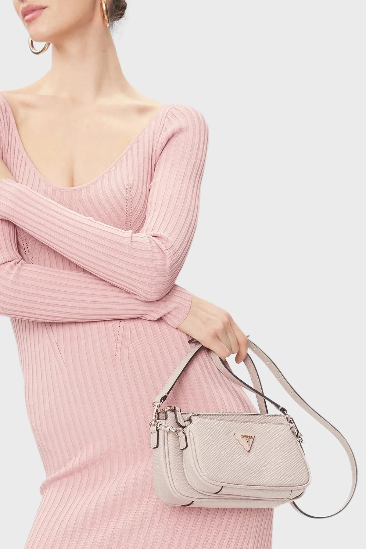 Guess Noelle Logolu Zincir Askılı HWZG7879710TAU Bayan Çanta HWZG7879710 TAU GRİ - 2