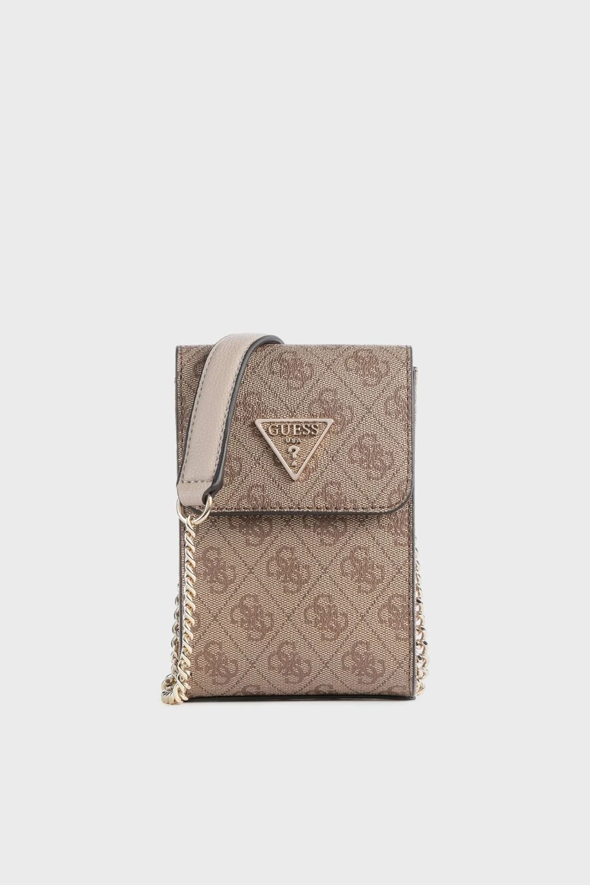 Guess Noelle Logolu Zincir Omuz Askılı Bayan Telefon Çantası HWBG7879810 LTL KAHVE - 1