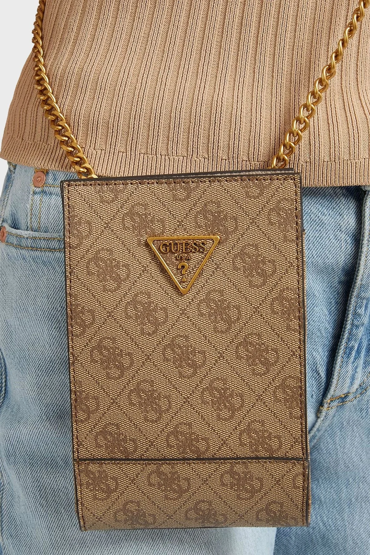 Guess Noelle Zincir Askılı Çapraz Mini Bayan Çanta HWBB7879680 LTE KAHVE - 3