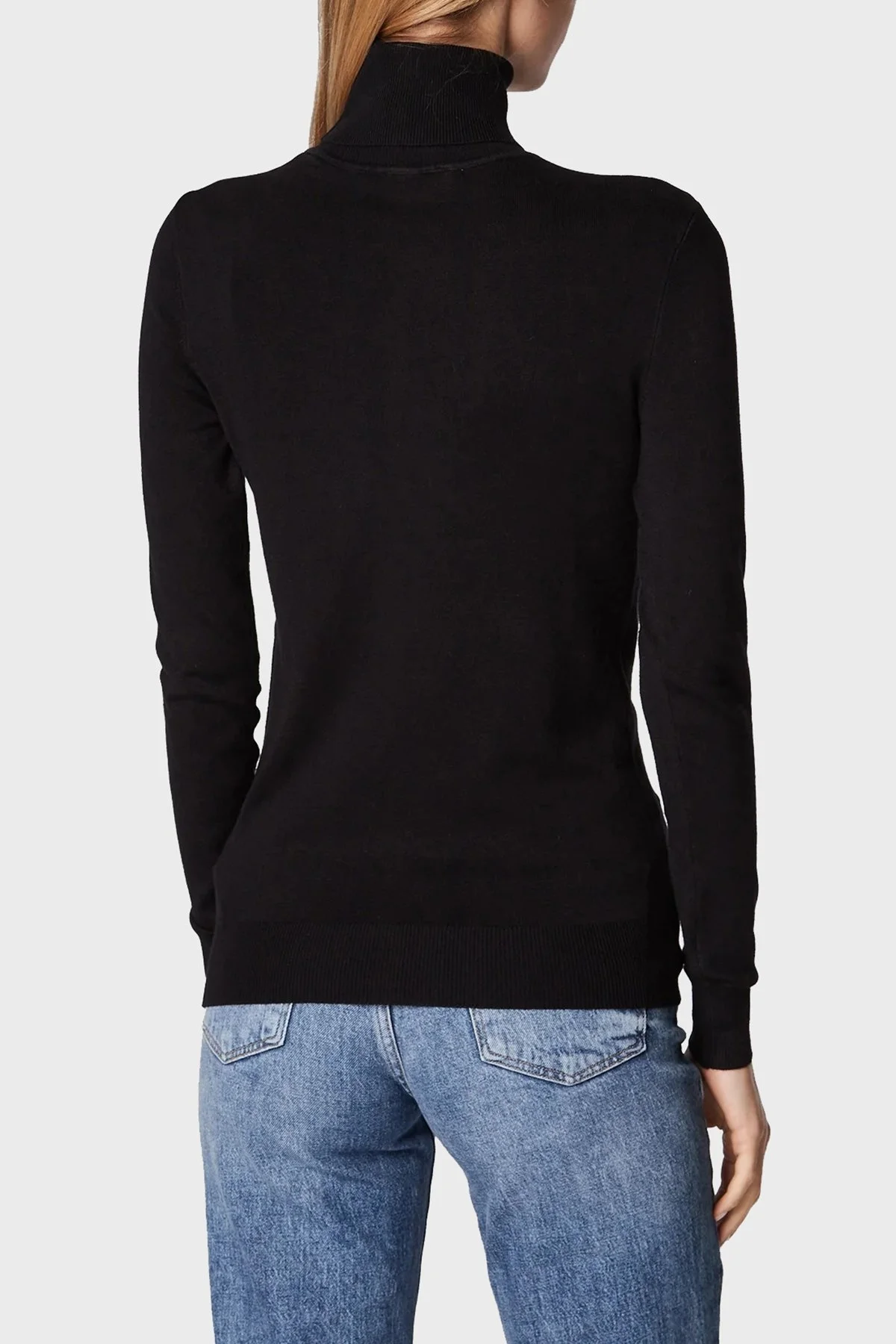 Guess Noemi Logolu Balıkçı Yaka Slim Fit Triko Bayan Kazak W2BR50Z2NQ2 JBLK SİYAH - 4