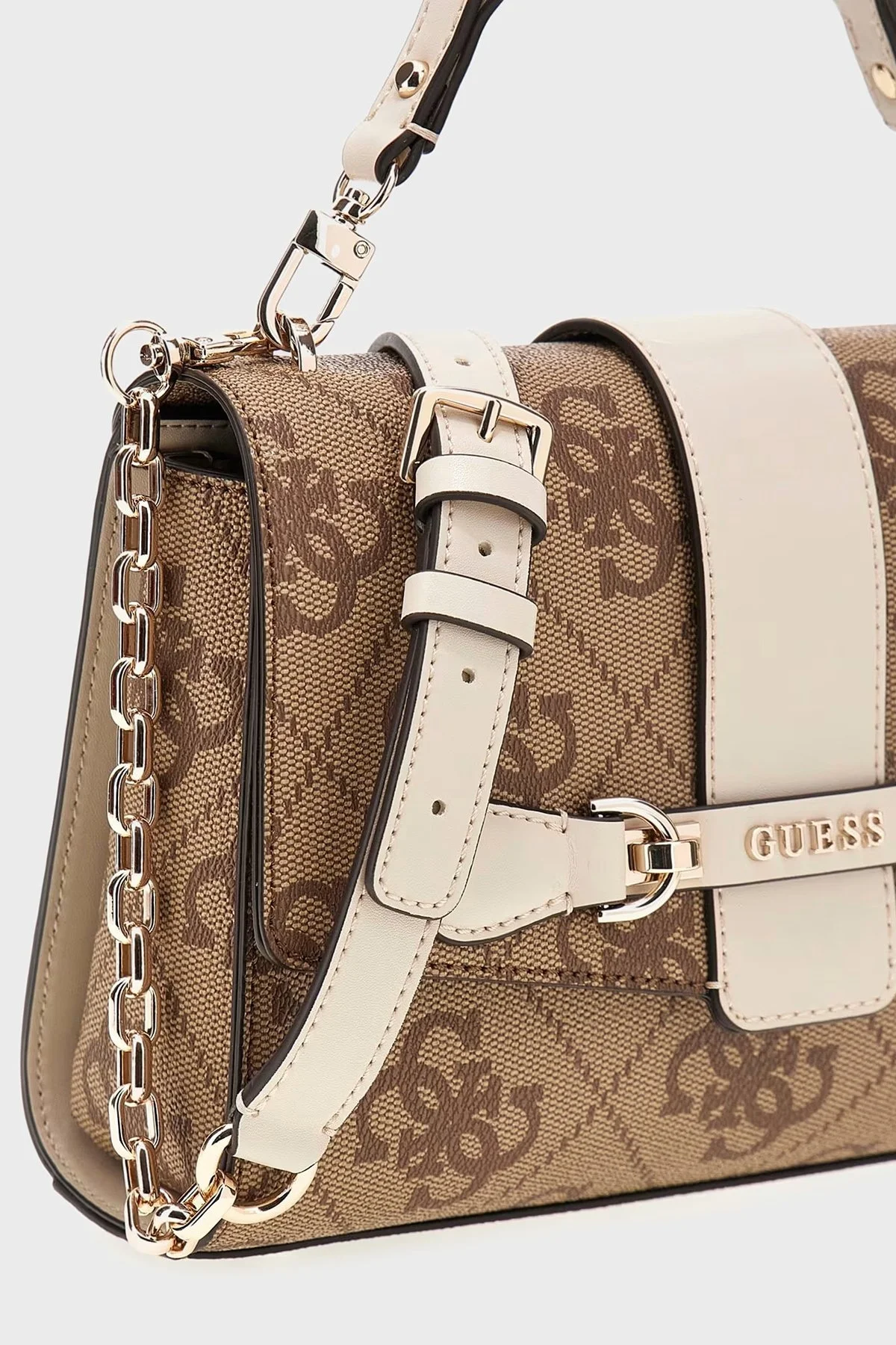 Guess Nolana 4G Logolu Çıkarılabilir Askılı HWOS9500200 Bayan Çanta HWOS95 00200 LAN KAHVE - 12