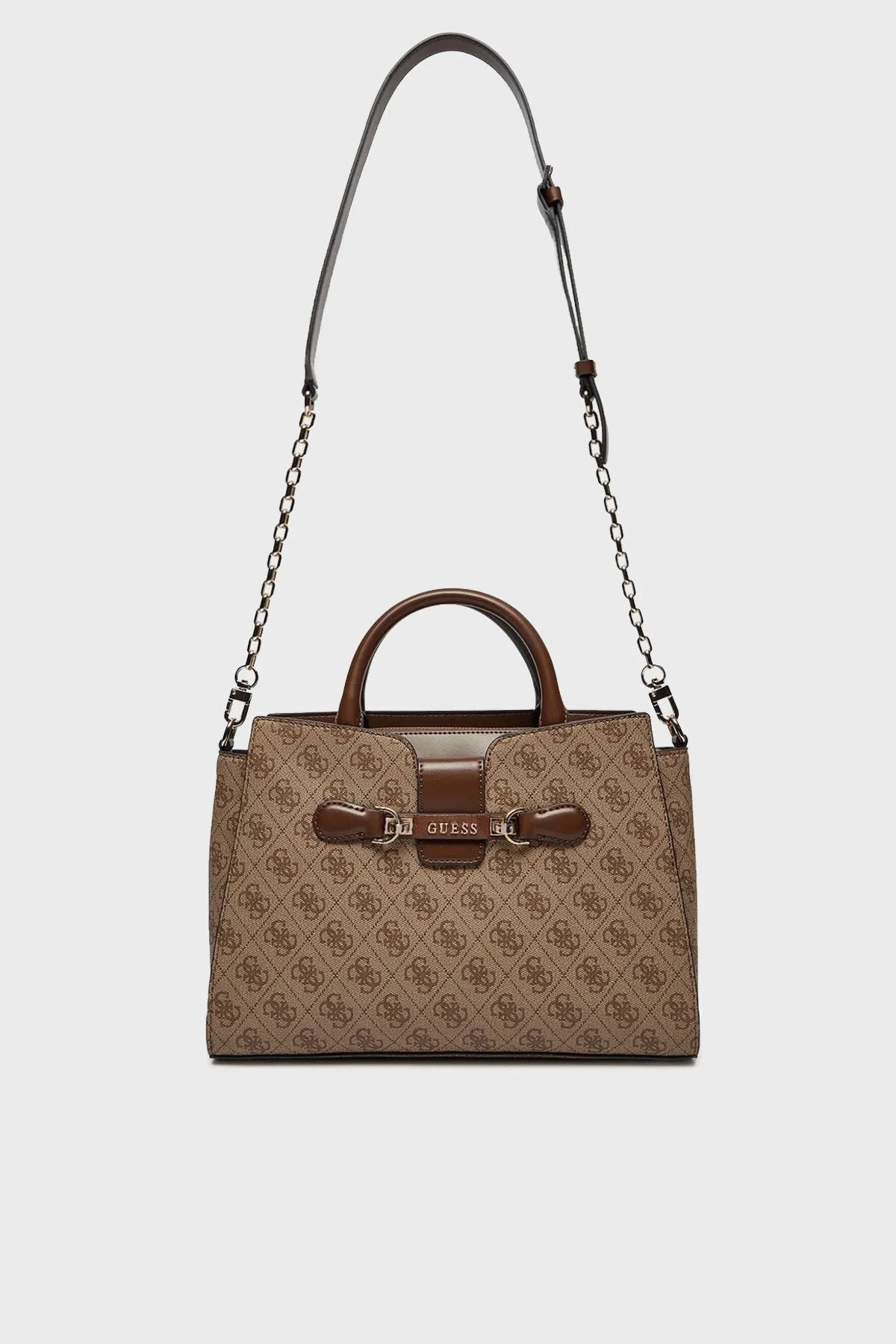Guess Nolana 4G Logolu Çıkarılabilir Zincir Askılı HWSG9500060 Bayan Çanta HWSG95 00060 LGW AÇIK KAHVE - 1