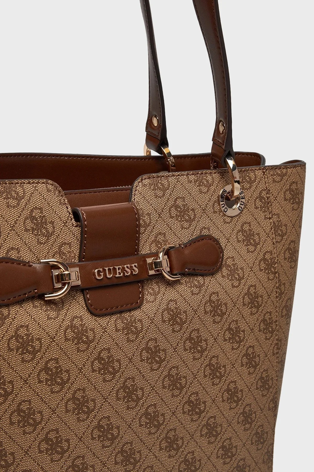 Guess Nolana 4G Logolu Fermuarlı Büyük HWSG9500250 Bayan Çanta HWSG95 00250 LGW AÇIK KAHVE - 4