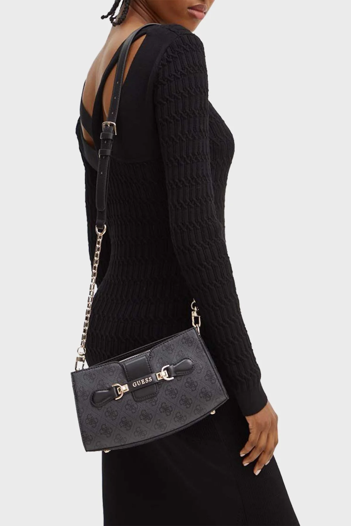 Guess Nolana Logolu Ayarlanabilir Askılı HWSG9500120 Bayan Çanta HWSG95 00120 CLO ANTRASİT - 2