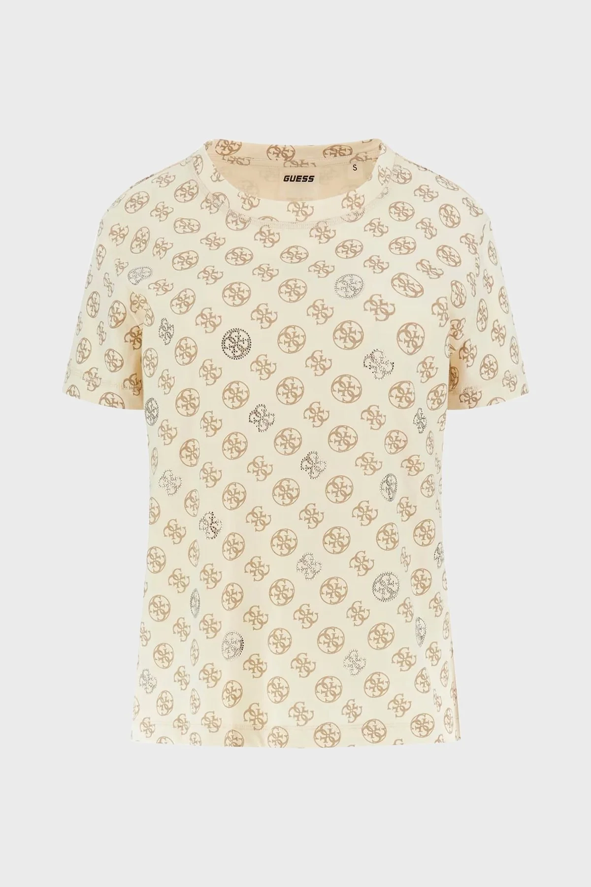 Guess Nomie % 100 Pamuk Regular Fit Tamamı 4G Logolu V4YI04I3Z14 Bayan T Shirt V4YI04 I3Z14 P1KW BEJ - 10