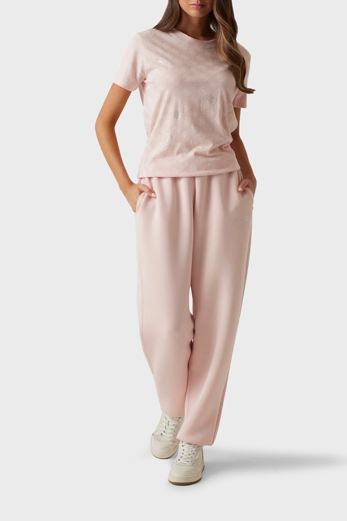 Guess Nomie % 100 Pamuk Regular Fit Tamamı 4G Logolu V4YI04I3Z14 Bayan T Shirt V4YI04 I3Z14 P6EE PEMBE - 7