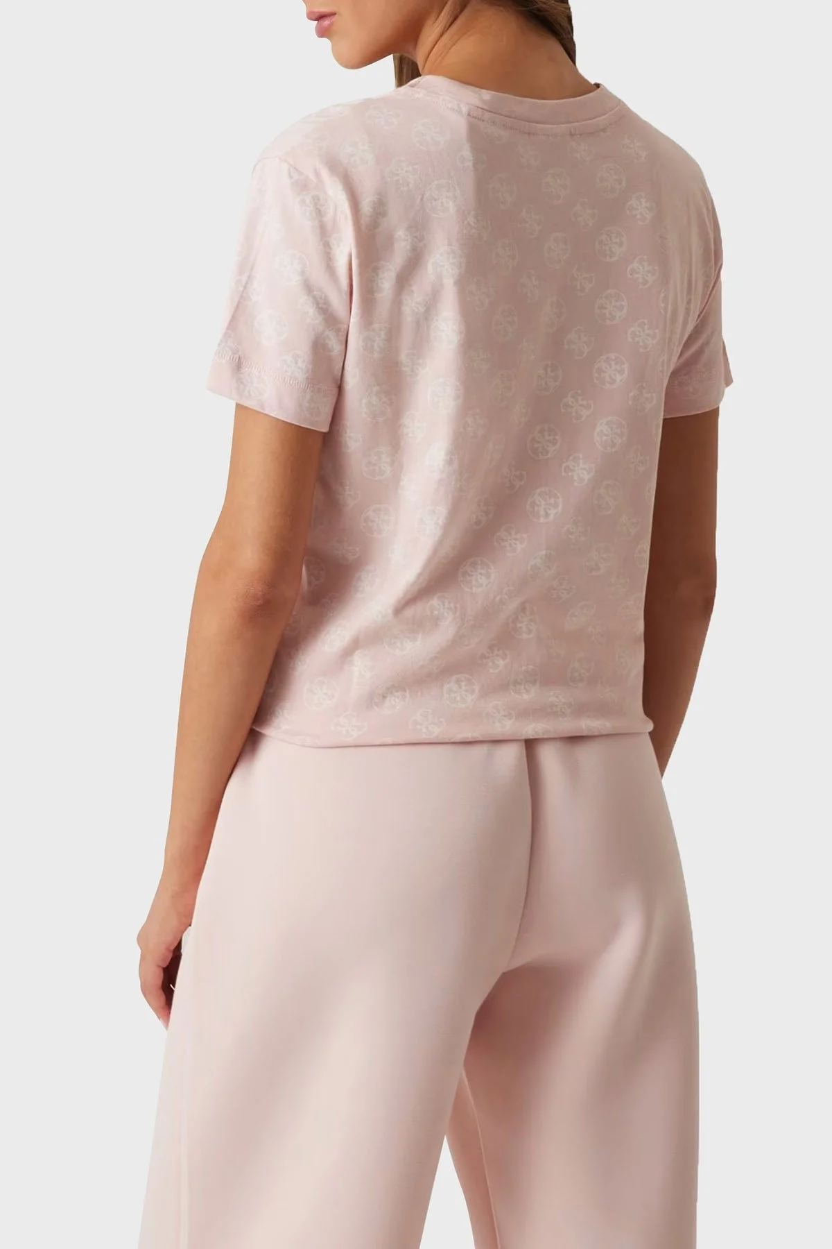 Guess Nomie % 100 Pamuk Regular Fit Tamamı 4G Logolu V4YI04I3Z14 Bayan T Shirt V4YI04 I3Z14 P6EE PEMBE - 8