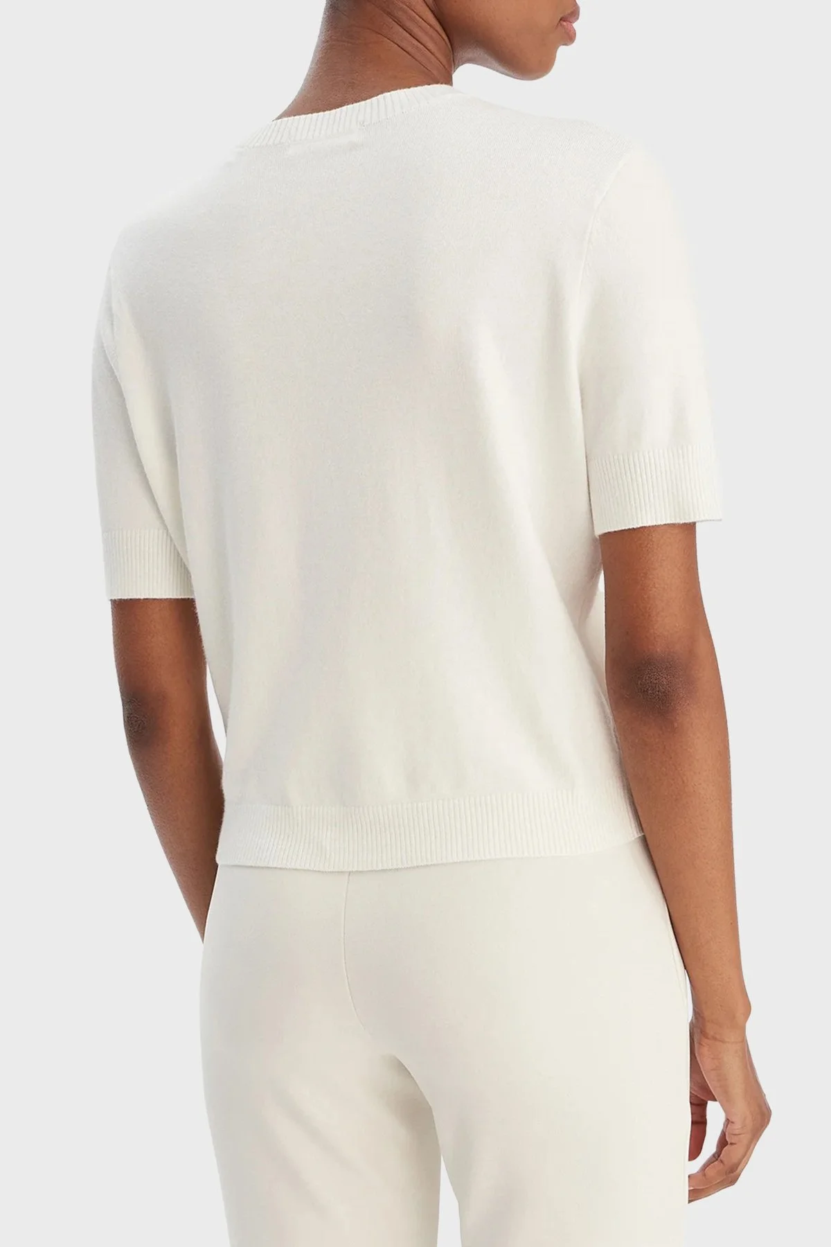 Guess Norah Regular Fit Bisiklet Yaka Taşlı Logolu W6RR47Z2NQ2 Bayan Kazak W6RR47 Z2NQ2 G012 BEYAZ - 3