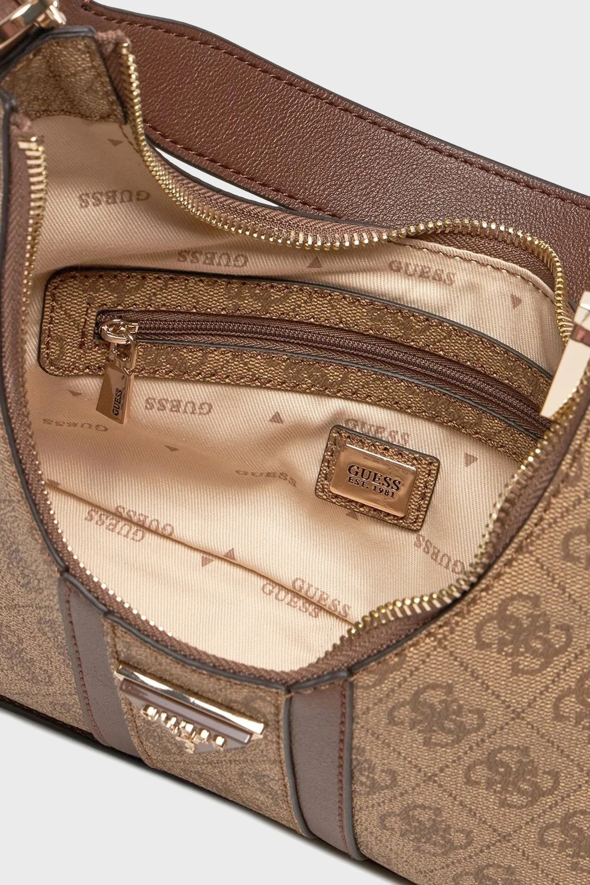 Guess Noreen 4G Logo Desenli Fermuarlı Çıkarılabilir Tutma Saplı HWSG9000180 Bayan Çanta HWSG90 00180 LGW AÇIK KAHVE - 4