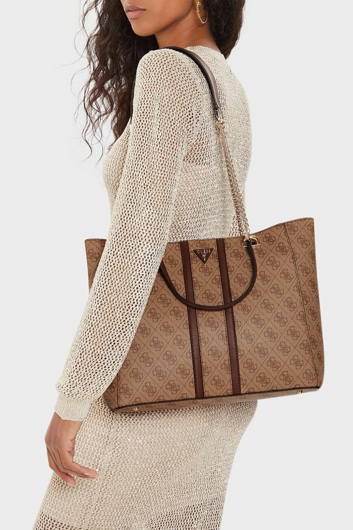 Guess Noreen Logolu HWSG9000220 Bayan Çanta HWSG90 00220 LGW AÇIK KAHVE - 2