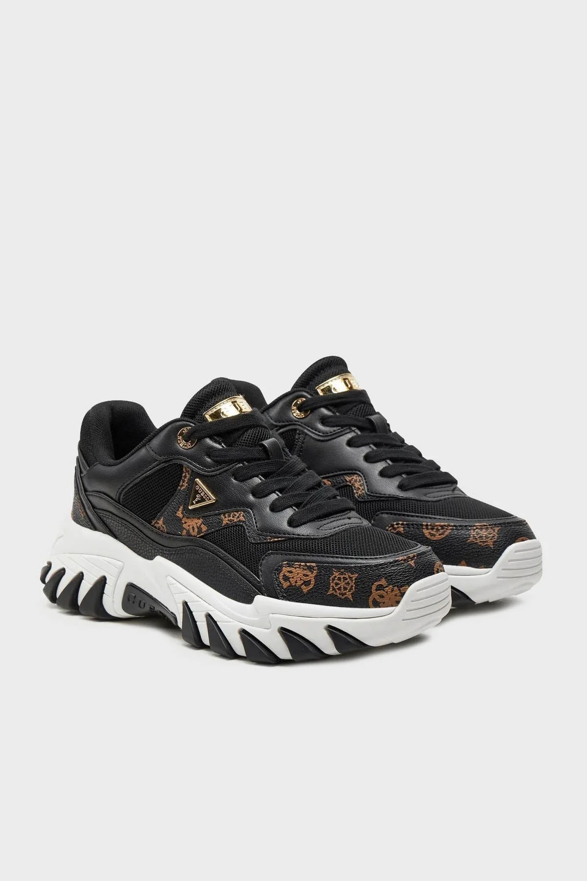 Guess Nowah Logolu Kalın Tabanlı Sneaker FLTNOWFAL12 Bayan Ayakkabı FLTNOW FAL12 BLKBR SİYAH-KAHVE - 2