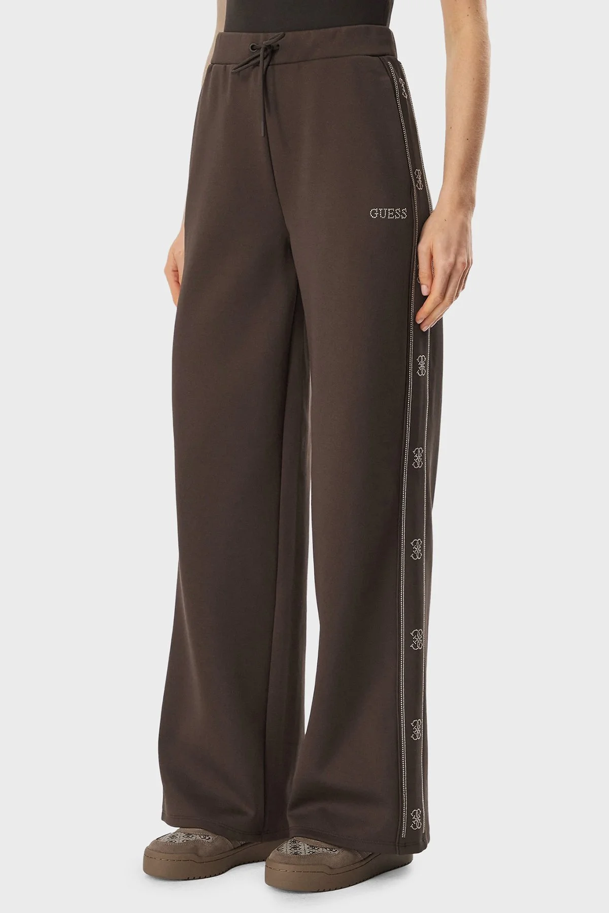 Guess Octavia Regular Fit Bol Paça V5BB12KCX22 Kadın Pantolon V5BB12 KCX22 G1EA Kahve - 1