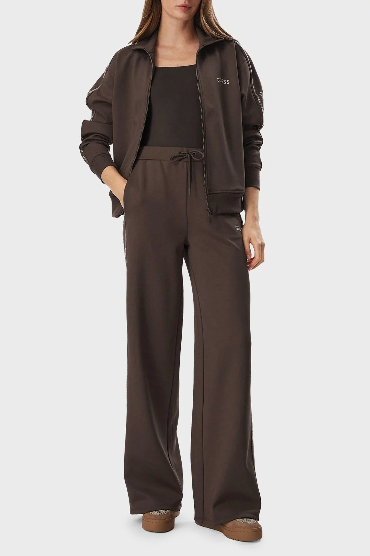 Guess Octavia Regular Fit Bol Paça V5BB12KCX22 Kadın Pantolon V5BB12 KCX22 G1EA Kahve - 2