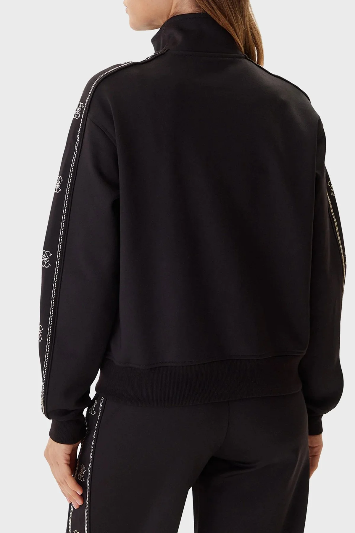 Guess Octavia Regular Fit Dik Yaka Fermuarlı Logolu V5BQ15KCX22 Bayan Sweat V5BQ15 KCX22 JBLK SİYAH - 3