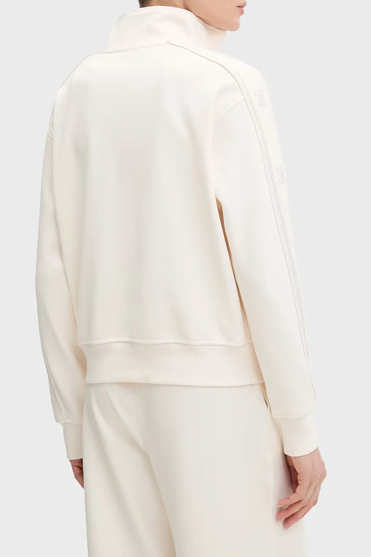 Guess Octavia Regular Fit Dik Yaka Fermuarlı Logolu V5BQ15KCX22 Kadın Sweat V5BQ15 KCX22 G027 Beyaz - 3