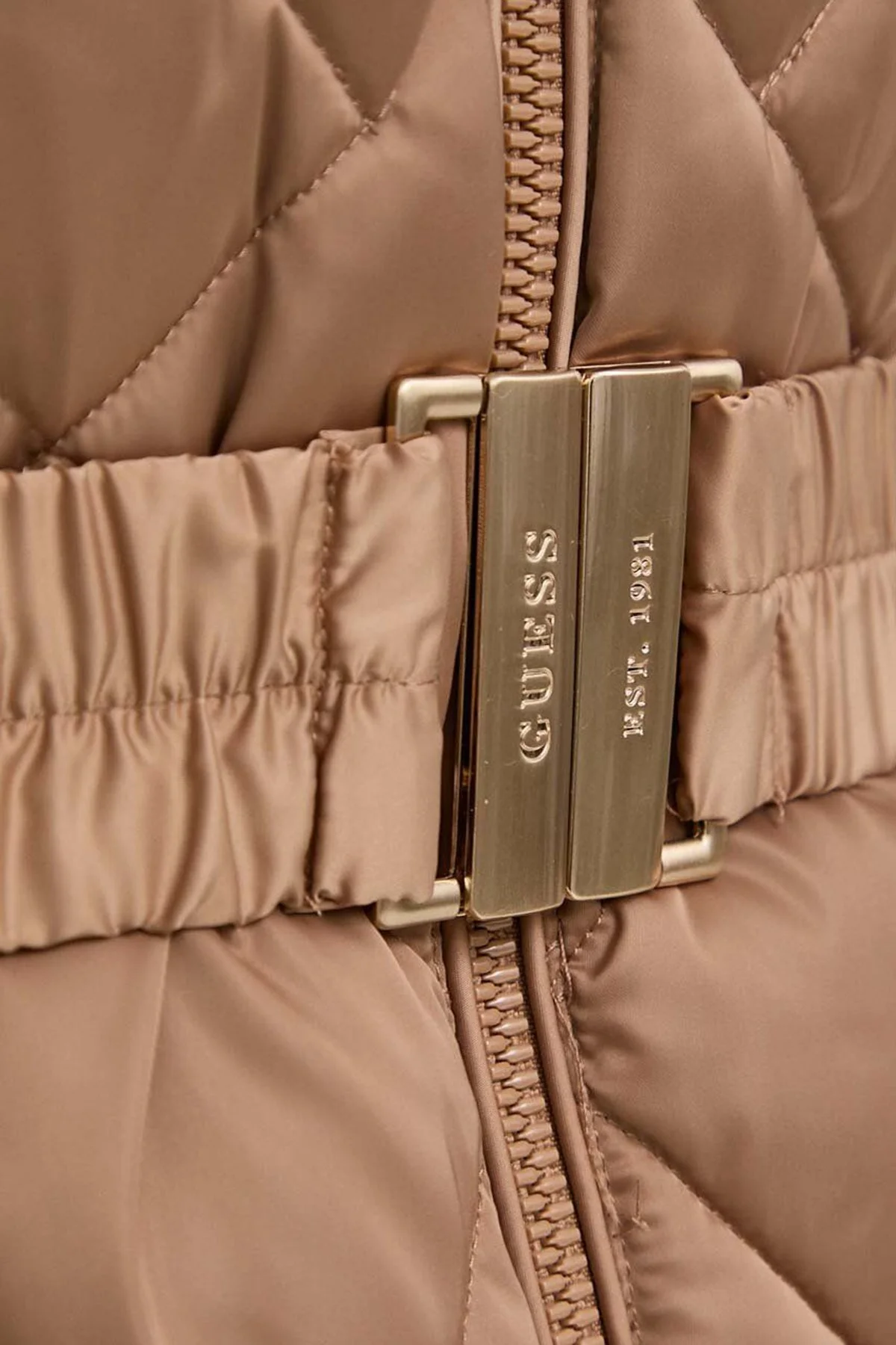 Guess Olga Suya Dayanıklı Kuş Tüyü Dolgulu Uzun Bayan Mont W3BL37WEX52 F1AZ CAMEL - 6