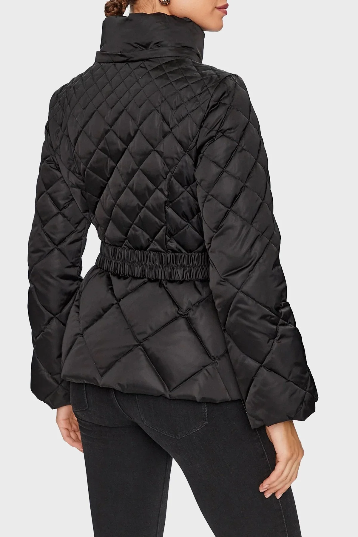 Guess Olga Suya Dayanıklı Kuş Tüyü Dolgulu Yalıtımlı Bayan Mont W3BL35WEX52 JBLK SİYAH - 4
