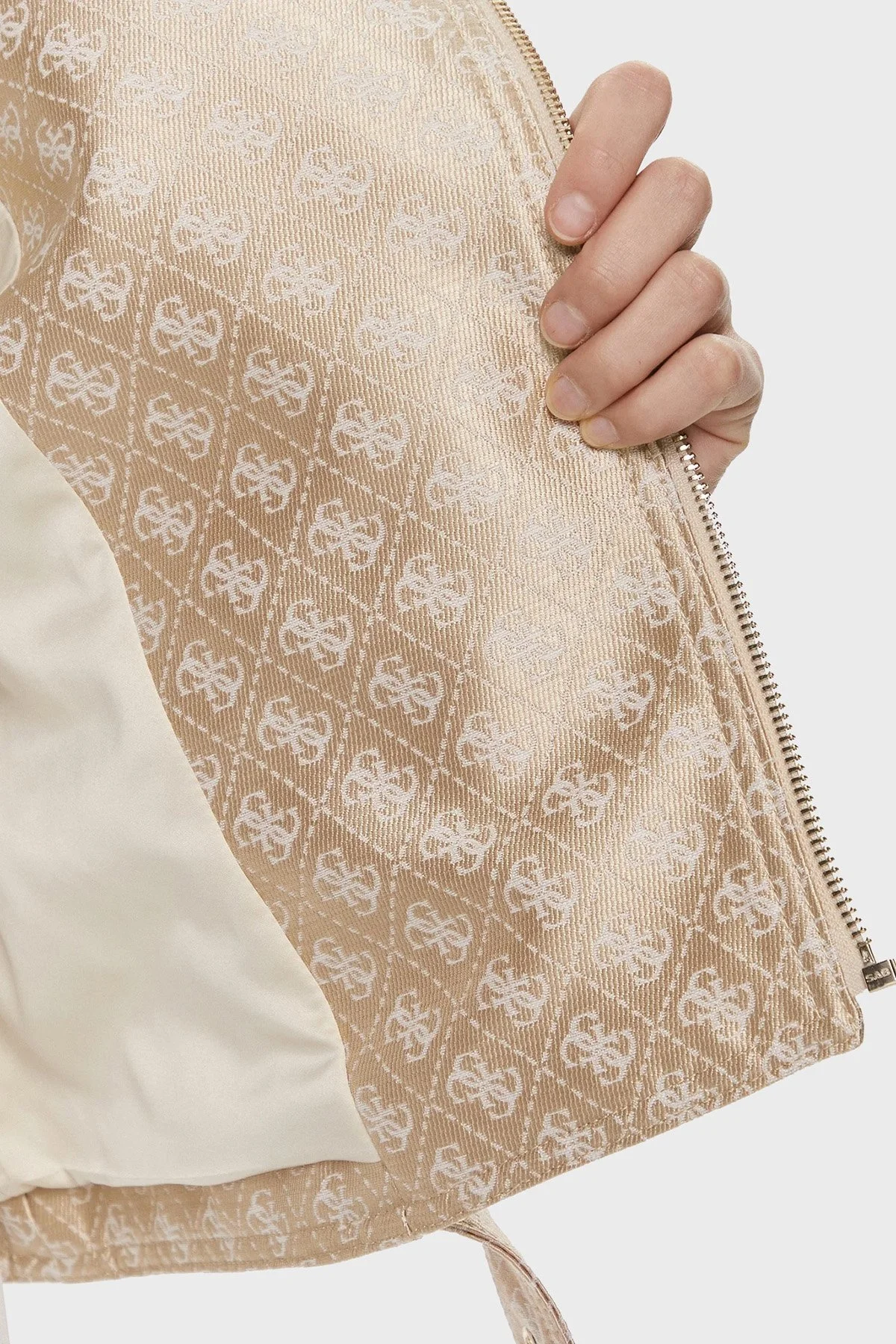 Guess Olivia Regular Fit Biker W3YL25WFIR2F05O Bayan Ceket W3YL25 WFIR2 F05O BEJ - 5