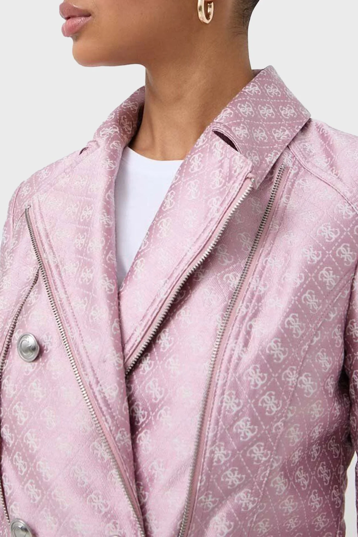 Guess Olivia Regular Fit Biker W3YL25 WFIR2 Bayan Ceket W3YL25WFIR2 F448 PEMBE - 4