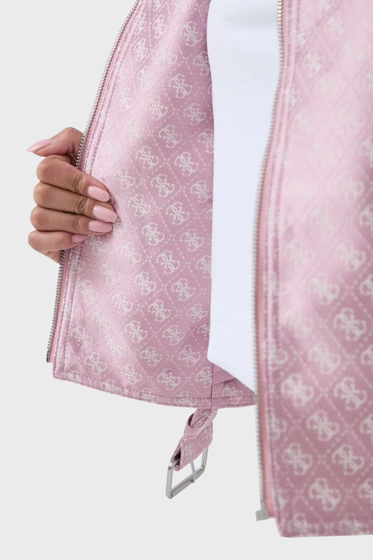 Guess Olivia Regular Fit Biker W3YL25 WFIR2 Bayan Ceket W3YL25WFIR2 F448 PEMBE - 5