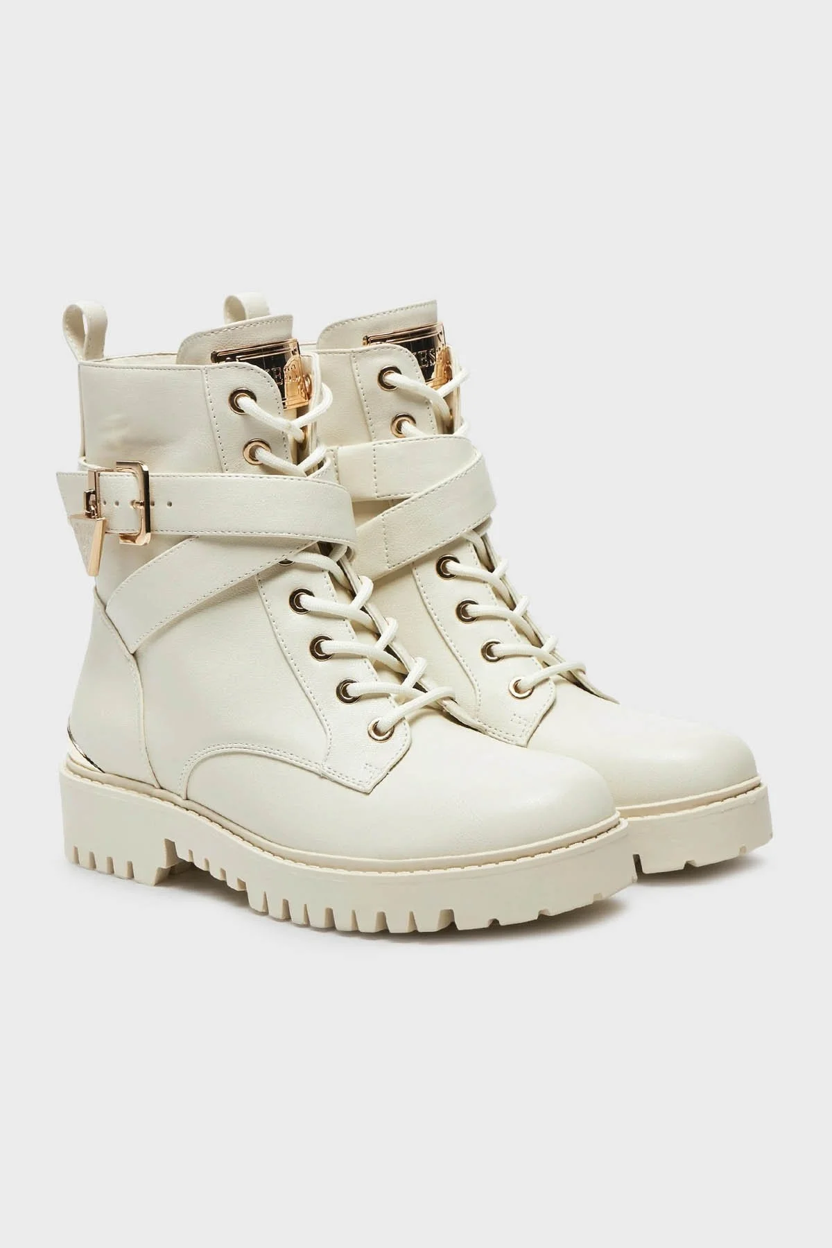Guess Olsy Logolu Fermuarlı Postal FLFOLSELE10 Bayan Bot FLFOLS ELE10 IVORY BEYAZ - 2