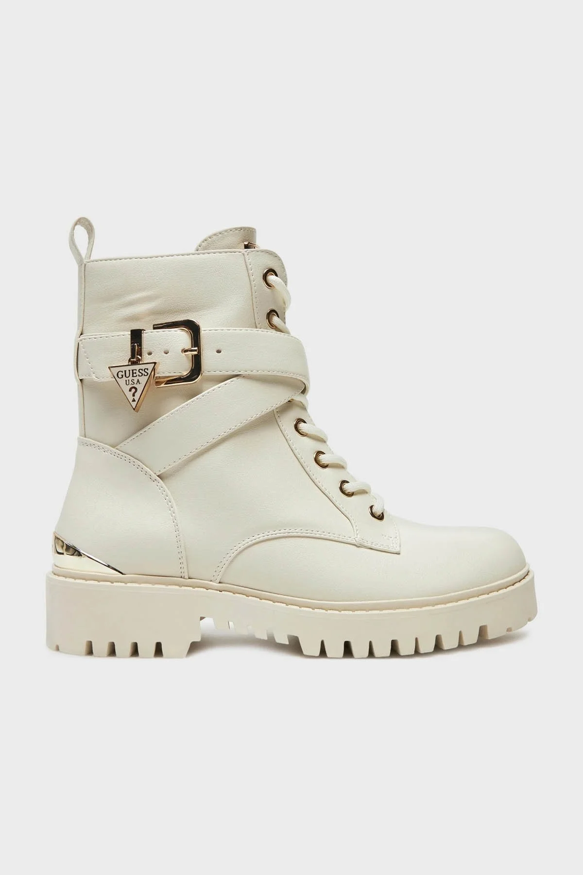 Guess Olsy Logolu Fermuarlı Postal FLFOLSELE10 Bayan Bot FLFOLS ELE10 IVORY BEYAZ - 7